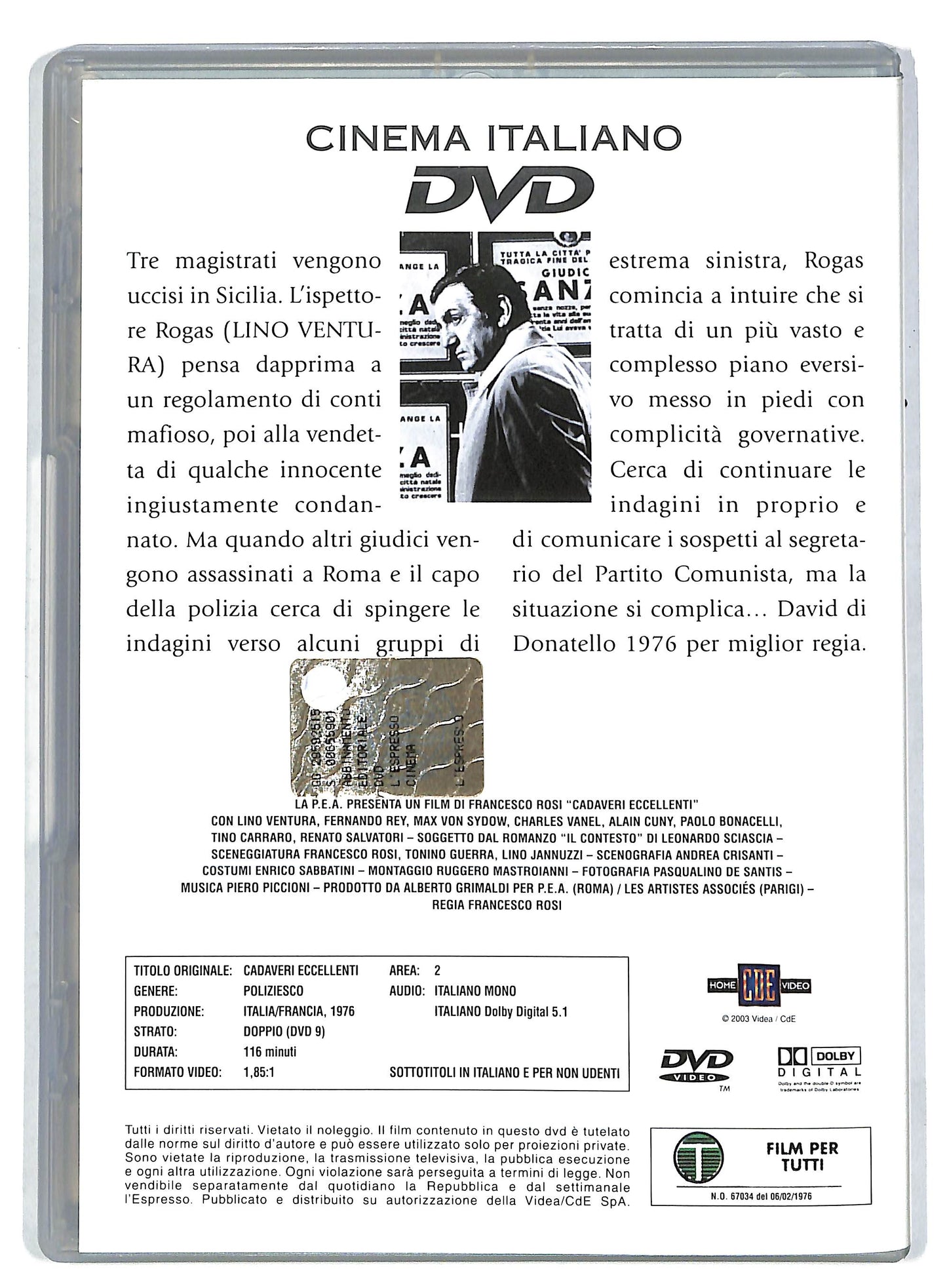 EBOND Cadaveri eccellenti EDITORIALE DVD DB601342
