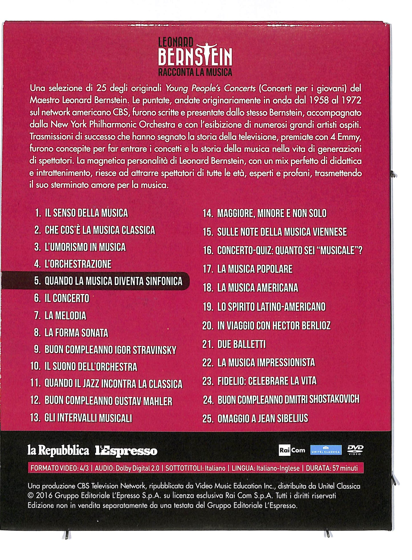 EBOND Leonard Bernstein vol 5 - Quando la musica diventa EDITORIALE DVD DB601940