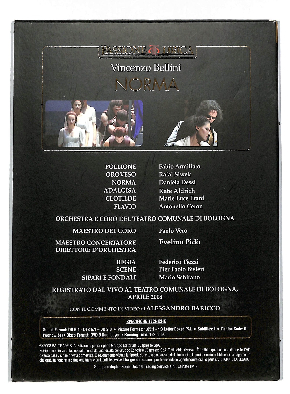 EBOND Norma - Vincenzo bellini Passione Lirica EDITORIALE DVD DB601951
