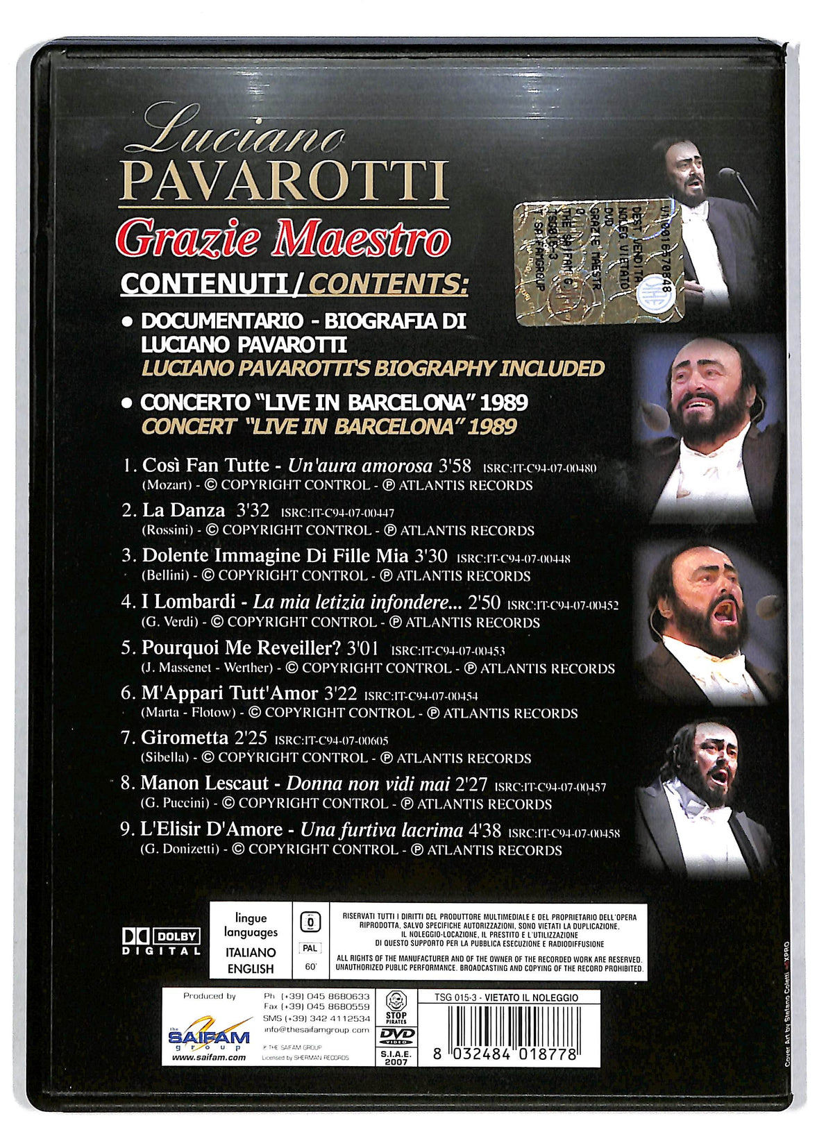 EBOND Luciano Pavarotti - Grazie Maestro DVD DB603139