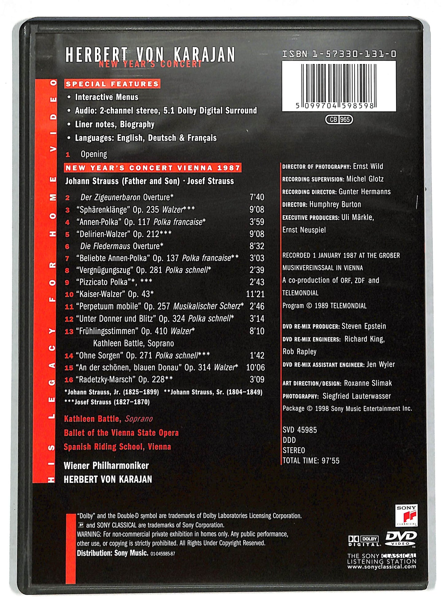 EBOND New year's concert 1987 DVD DB603239