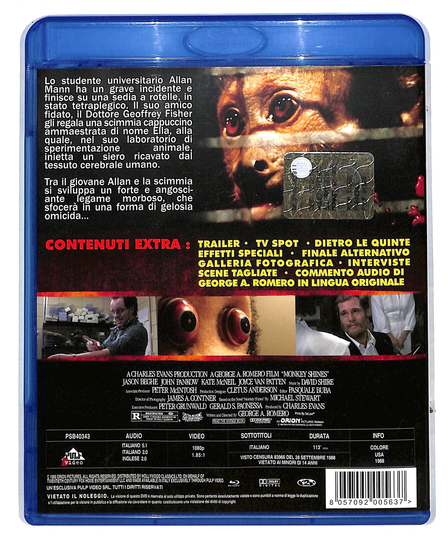 EBOND Monkey Shines - Esperimento Nel Terrore BLURAY DB604320