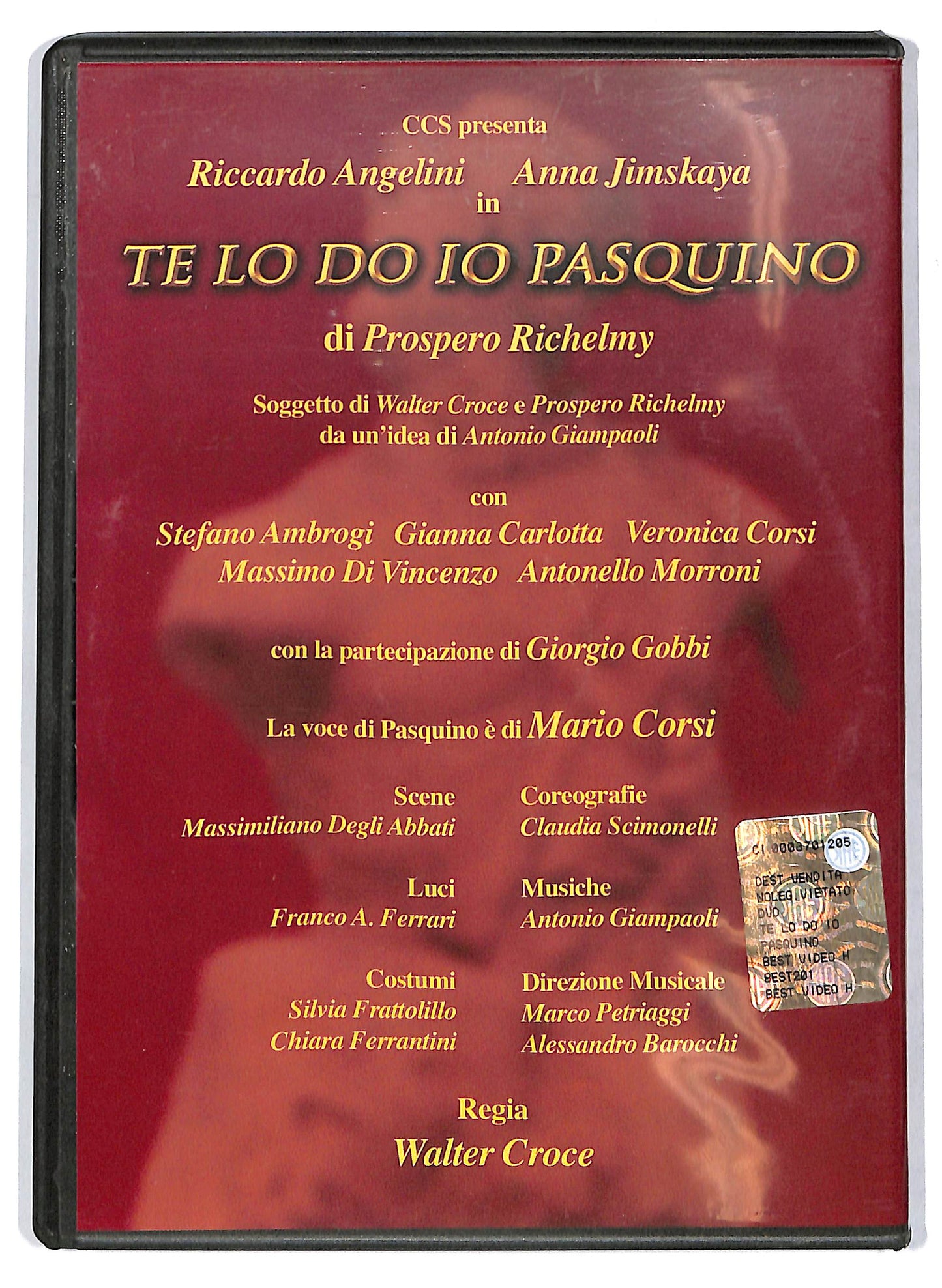 EBOND Te lo do io Pasquino EDITORIALE DVD DB605303