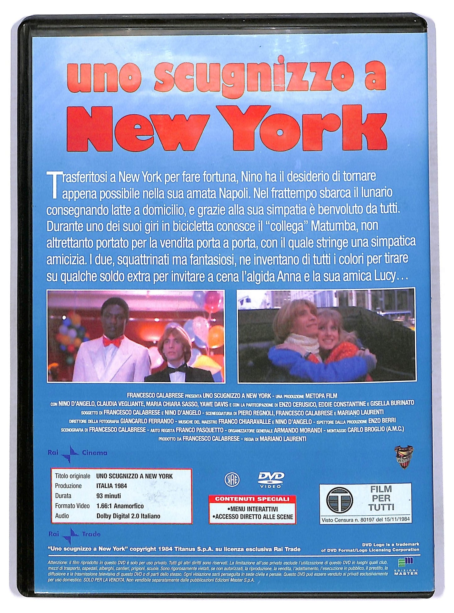 EBOND Uno Scugnizzo a New York Editoriale DVD DB605332