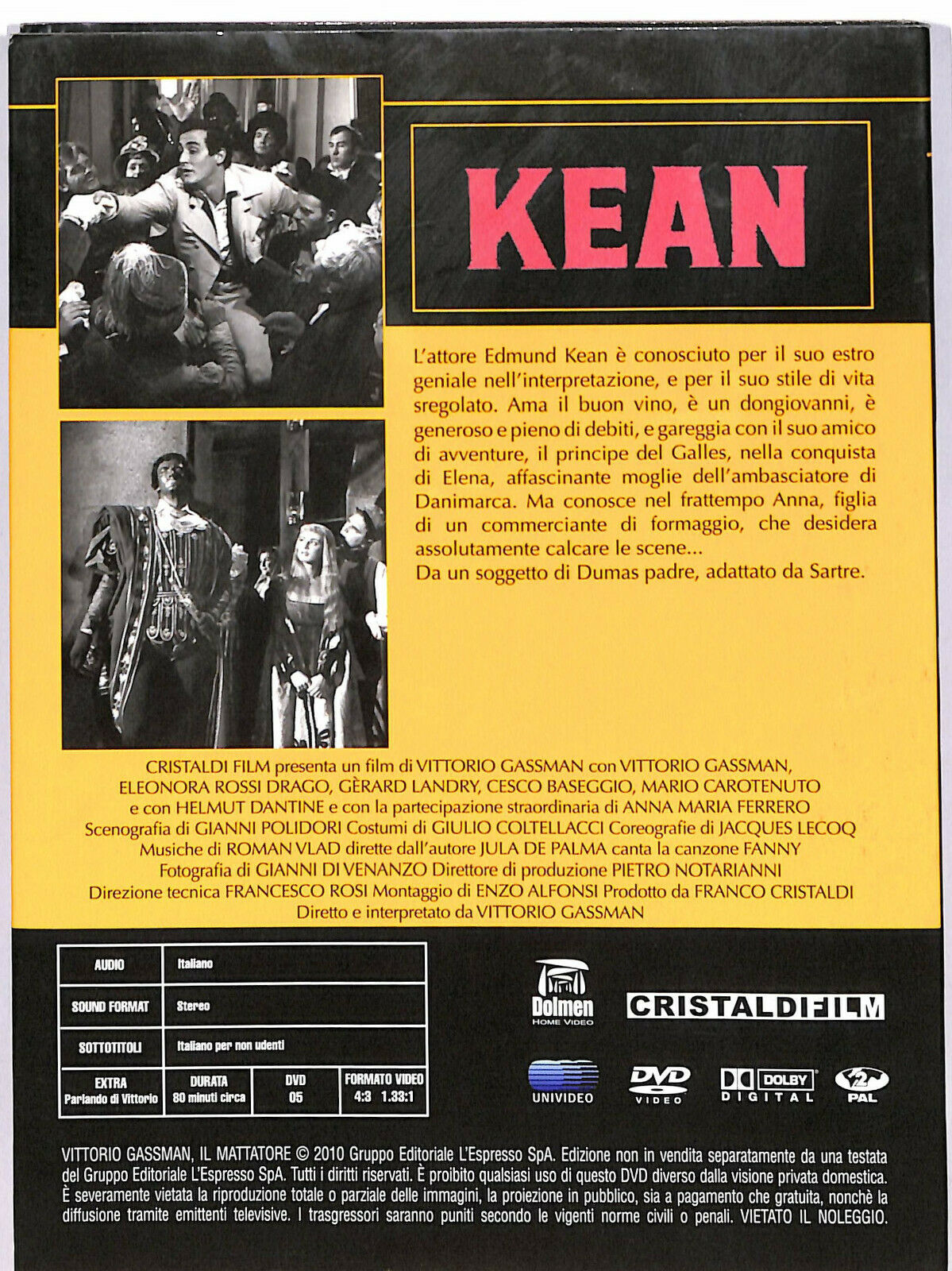 EBOND Kean, Genio e Sregolatezza Editoriale DVD DB605461