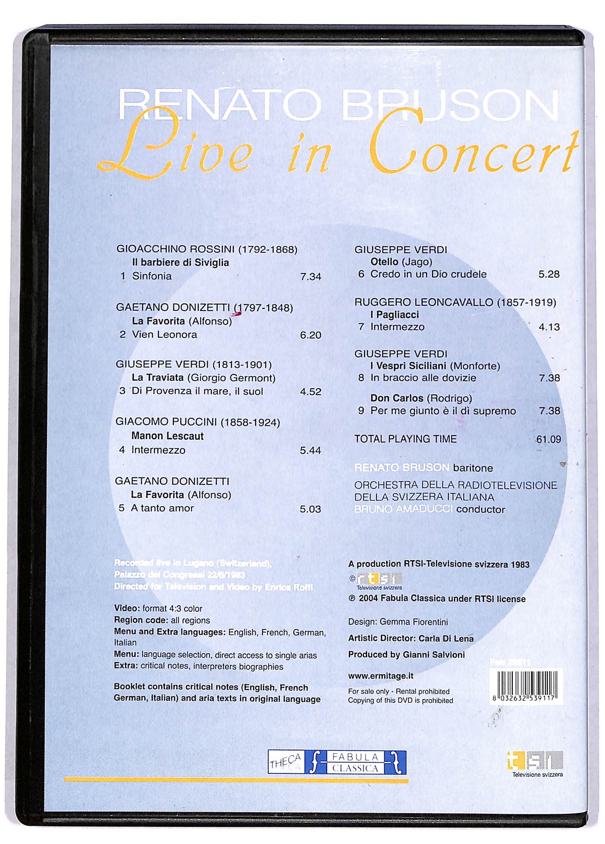 EBOND Renato Bruson : Live in Concert DVD DB607115