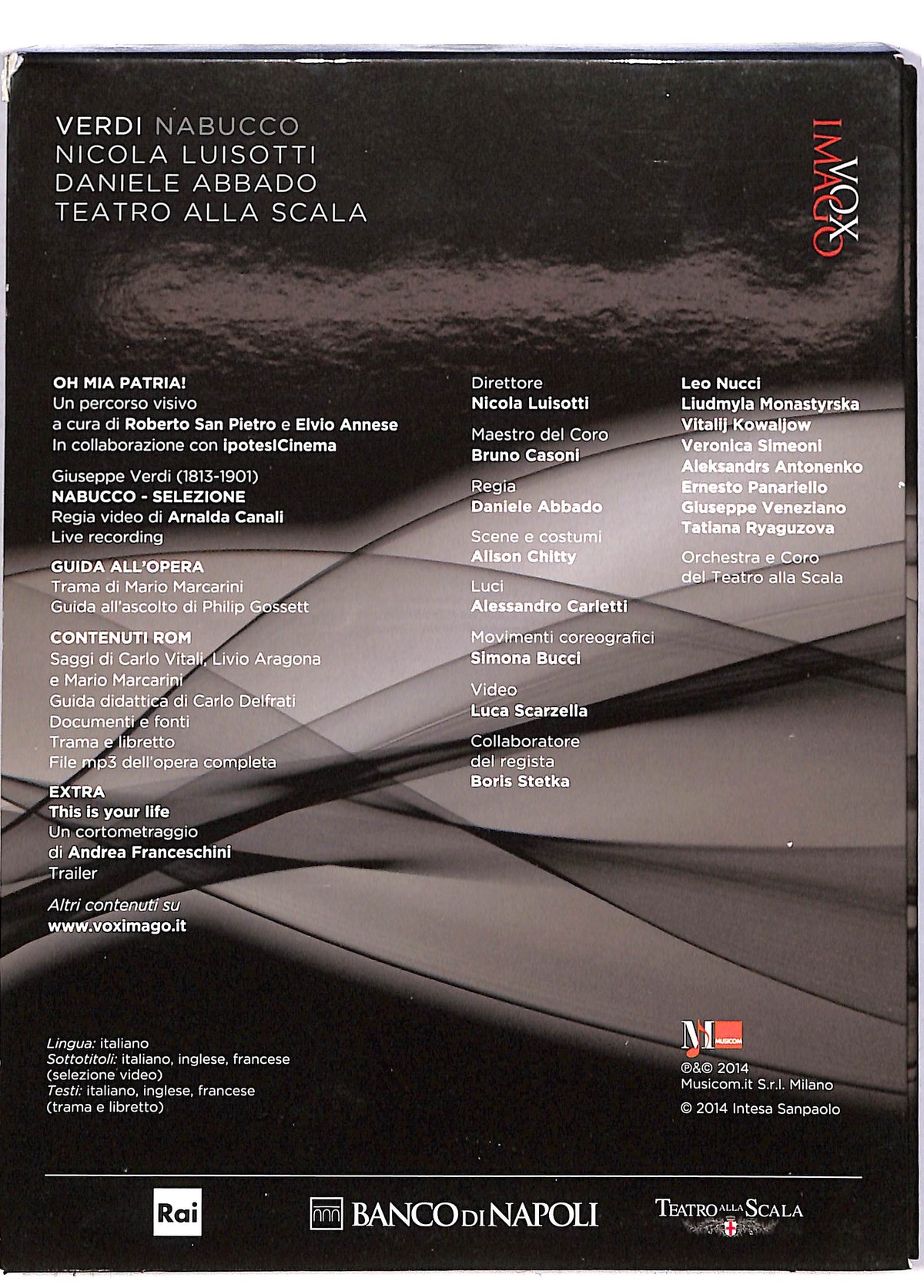EBOND Verdi Nabucco Nicola Luisotti Daniele Abbado Teatro alla scala DVD DB607155