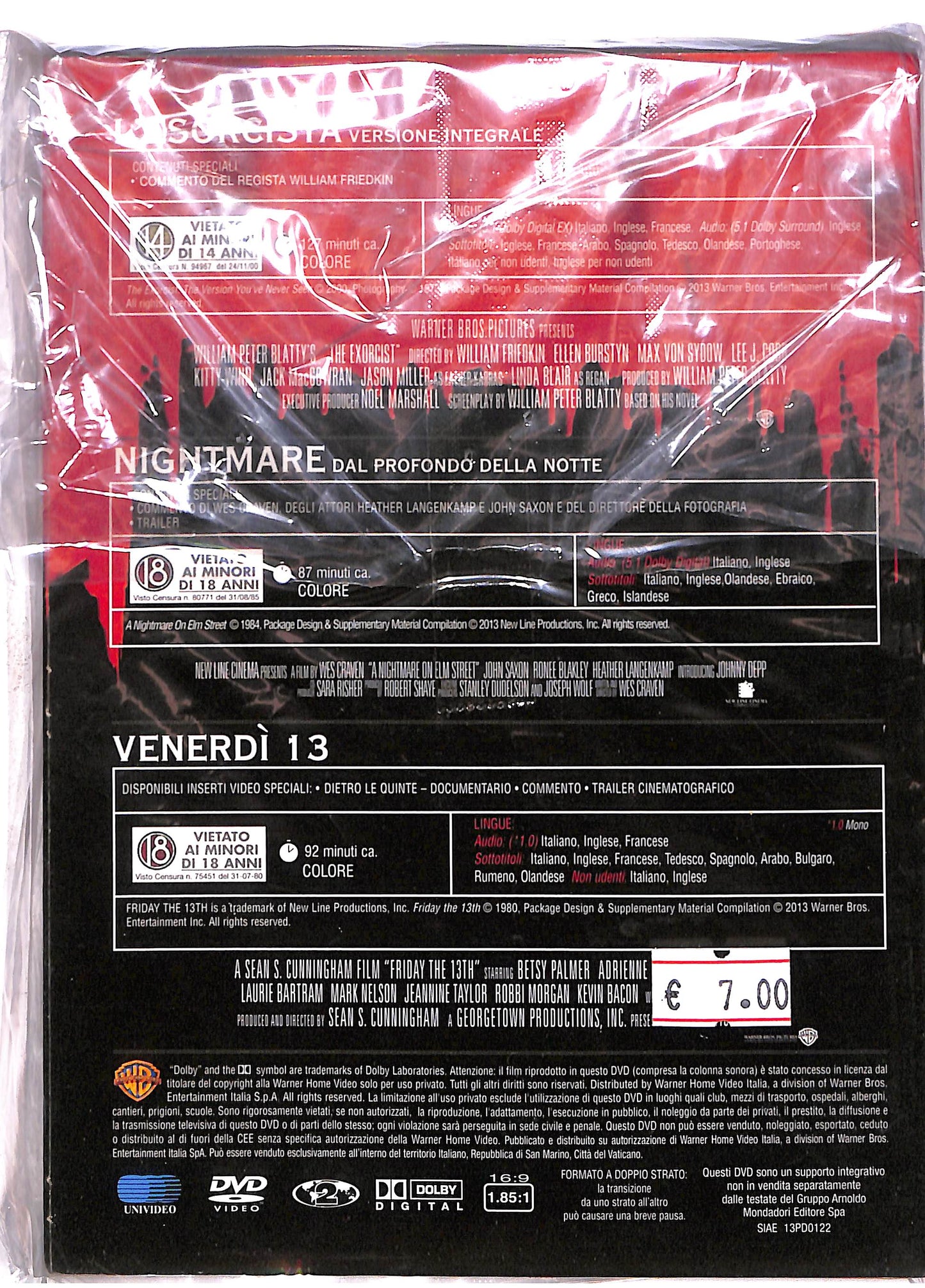EBOND Horror Collection 3 film Esorcista Nightmare Venerdi 13 DVD DB609416