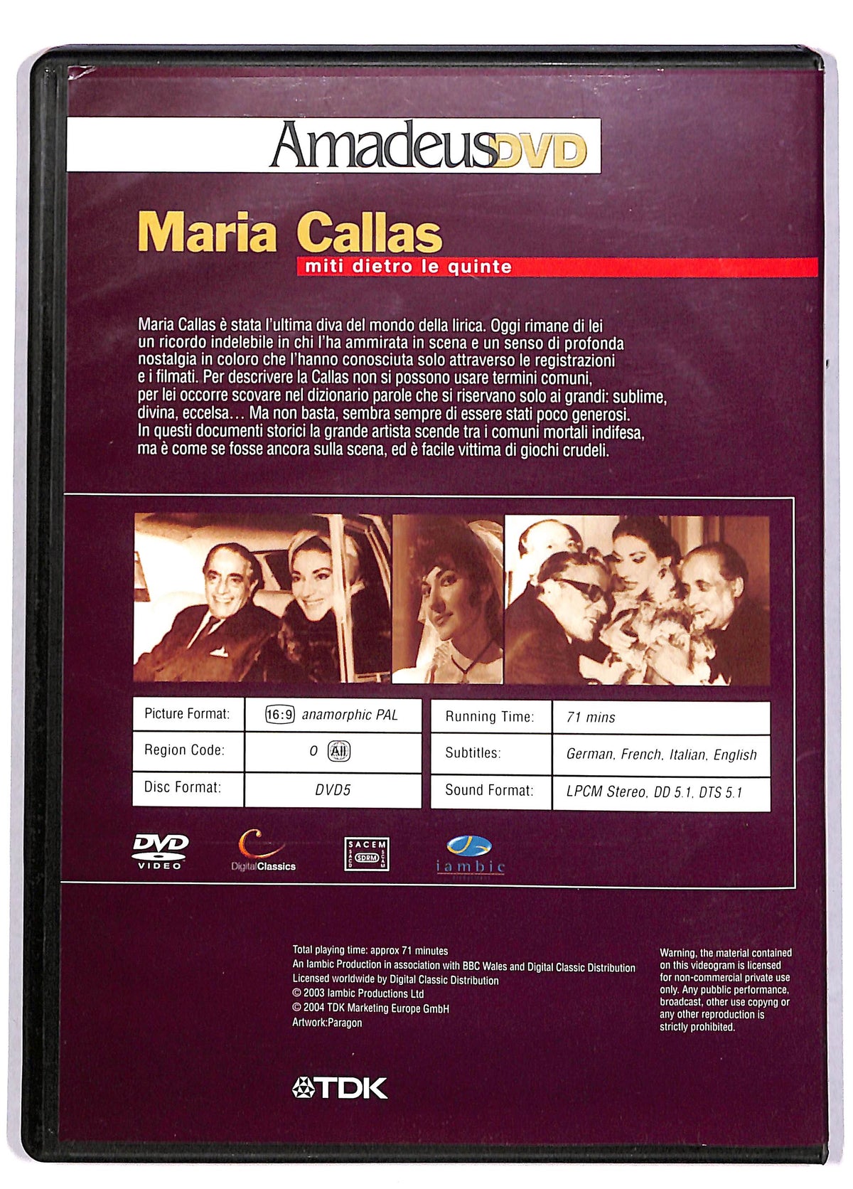 EBOND Maria Callas (2 dischi) EDITORIALE DVD DB610901