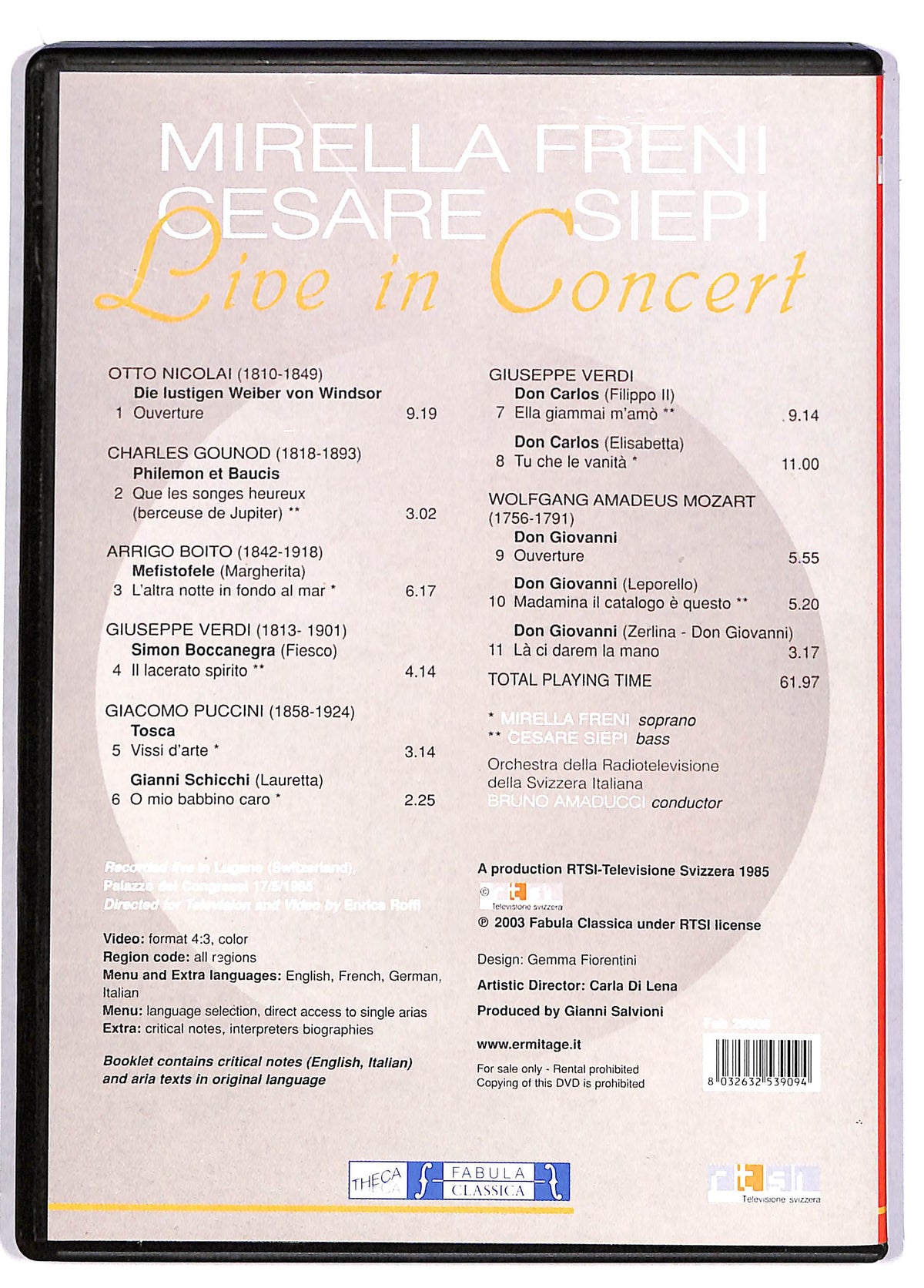 EBOND Mirella Freni e Cesare Siepi Live in Concert DVD DB610992