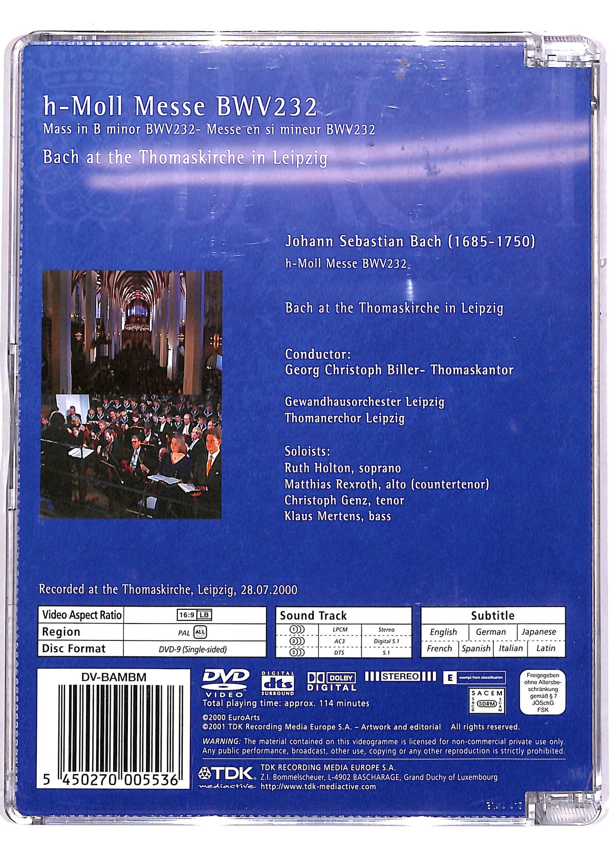 EBOND Messa in Si Minore Bach SJB DVD DB611022