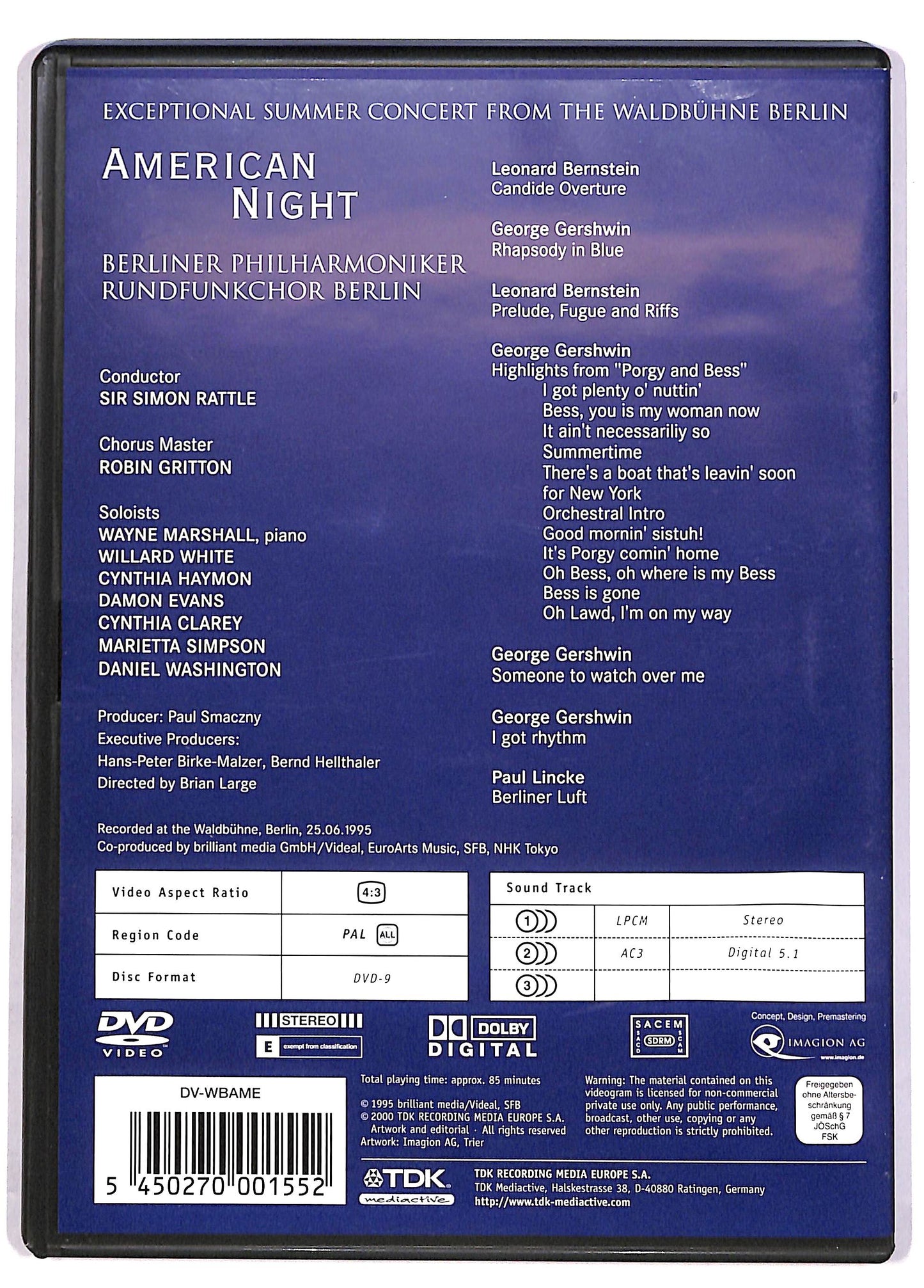 EBOND American Night Sir Simon Rattle DVD DB611037