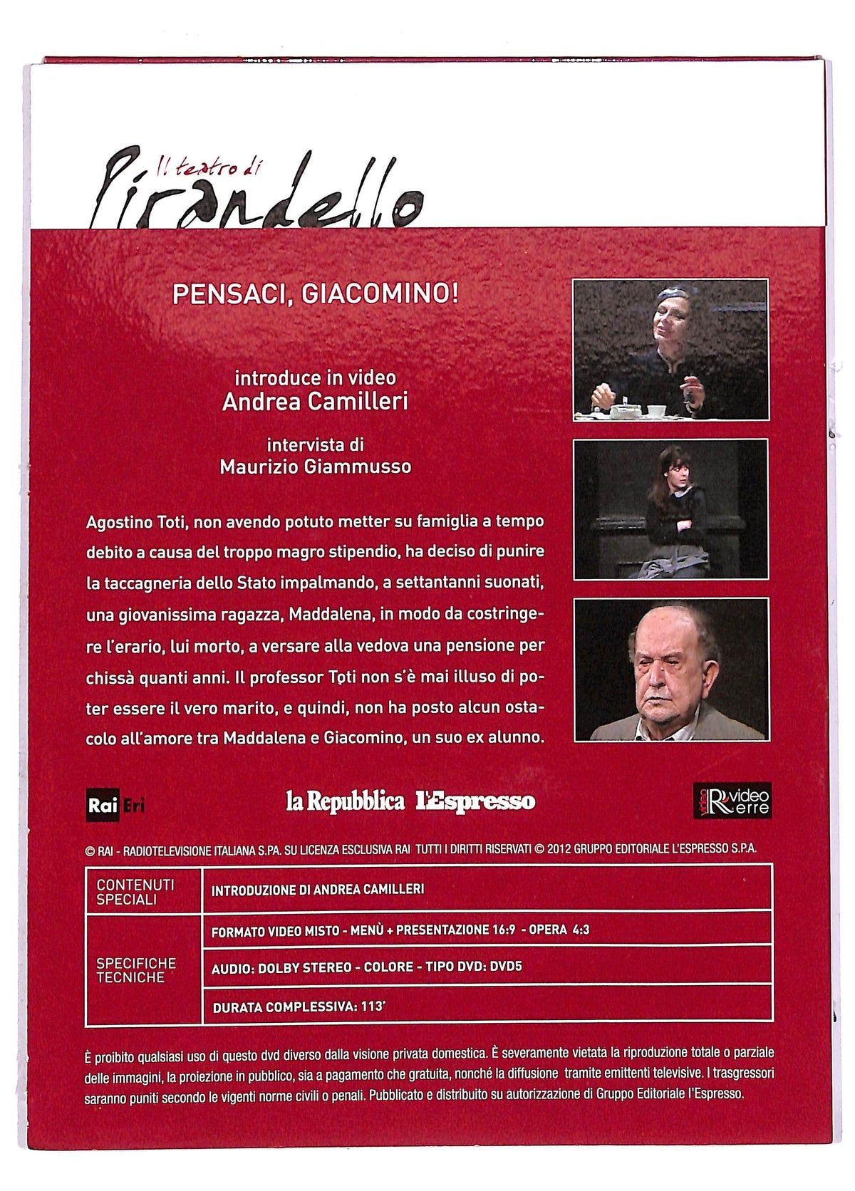 EBOND Il teatro di Pirandello Pensaci Giacomino EDITORIALE DIGIPACK DVD DB611074