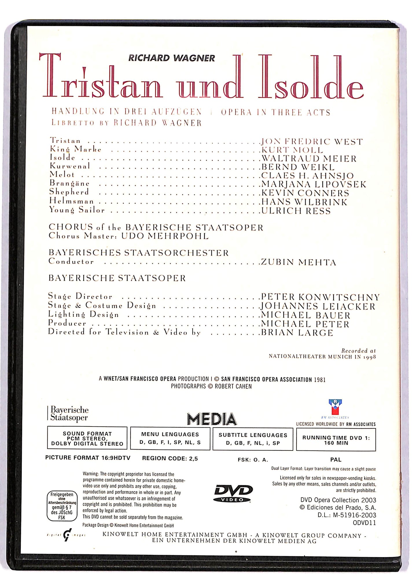 EBOND Tristan und Isolde Opera collection 2 Richard Wagner DVD DB611250