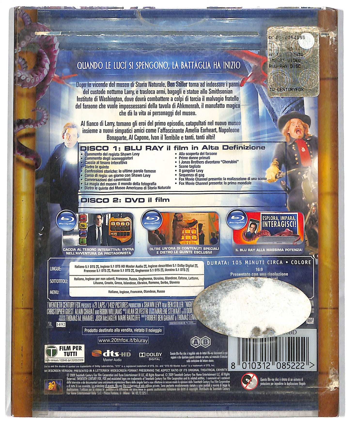 EBOND Una Notte Al Museo 2 - La Fuga + BLURAY DB613134