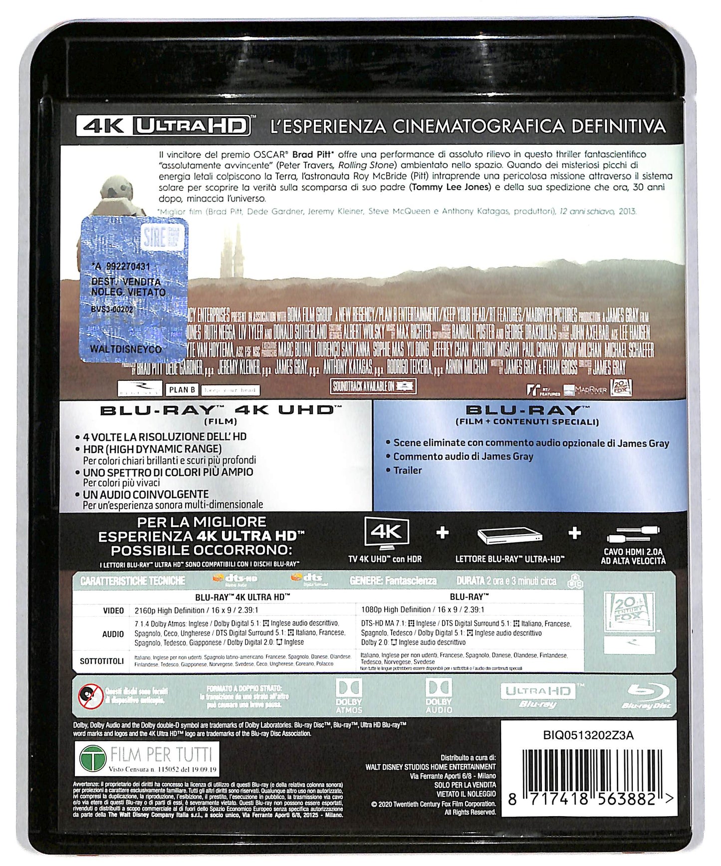 EBOND Ad Astra 4k Ultra Hd + BLURAY DB613165