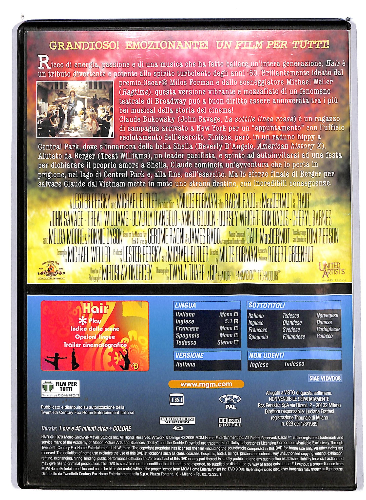 EBOND Grandi Musical - Hair EDITORIALE DVD DB621640