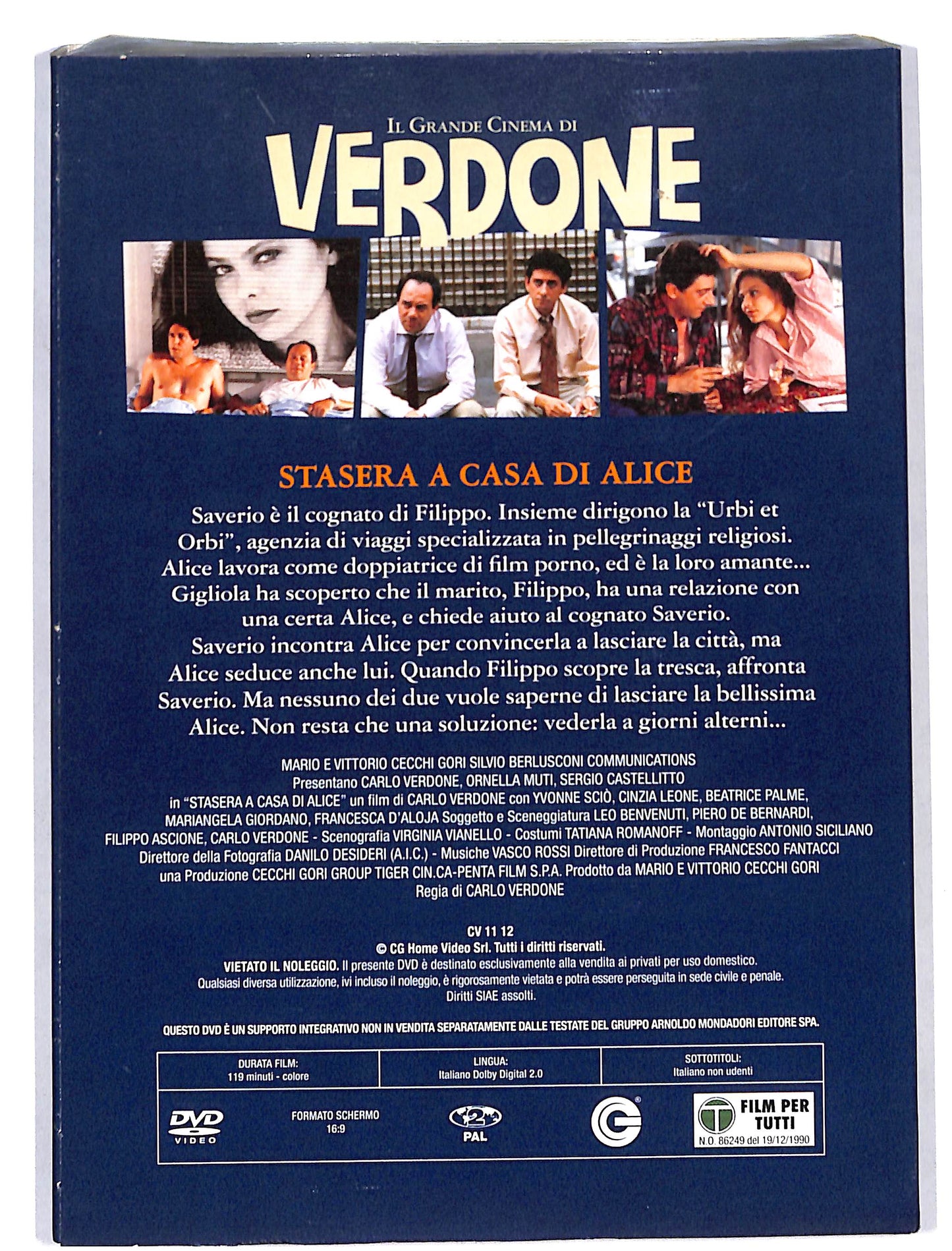 EBOND Il grande cinema di Verdone - stasera a casa di Alice DVD DB622657