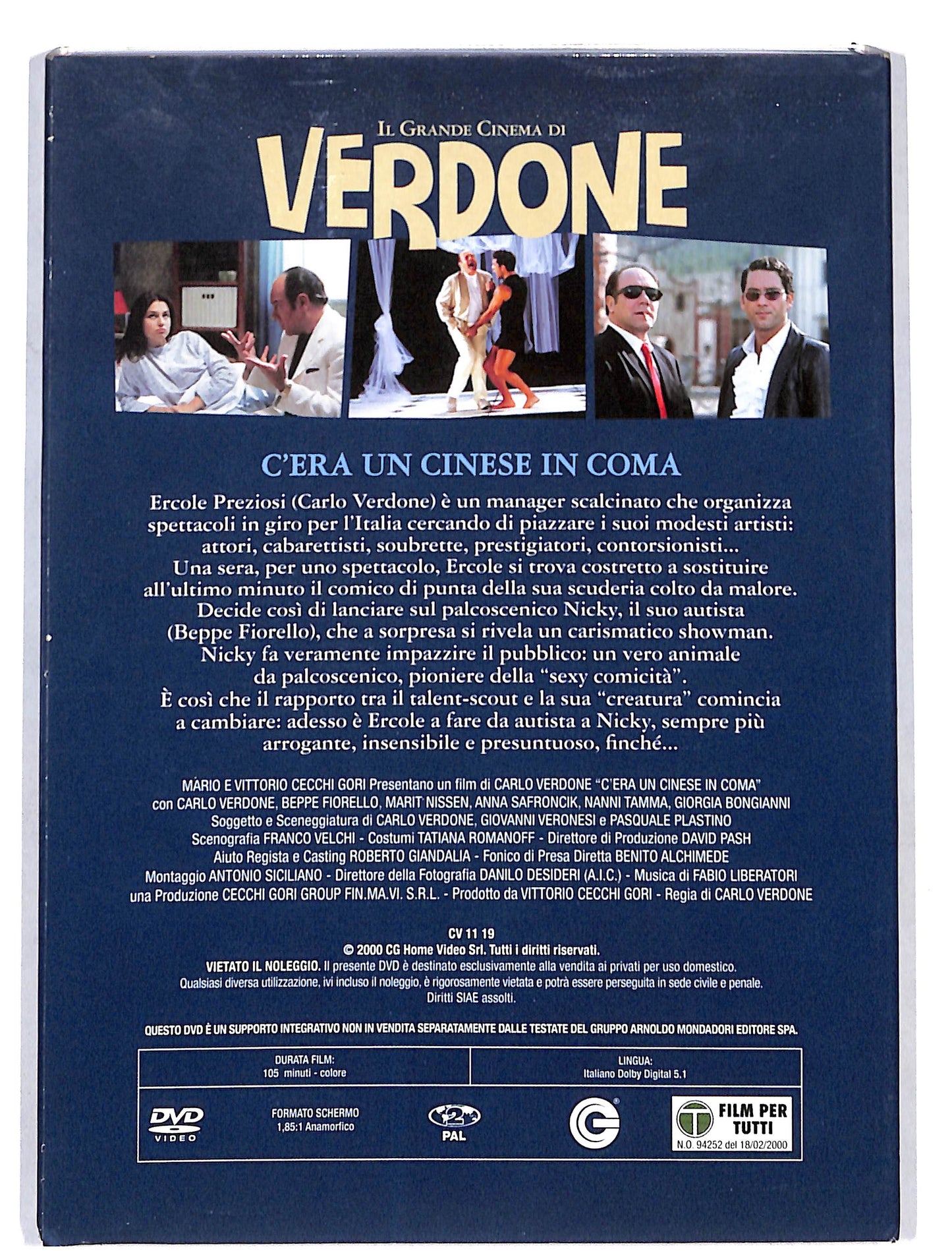 EBOND Il Grande cinema di Verdone - c'era un cinese in coma DVD DB622661