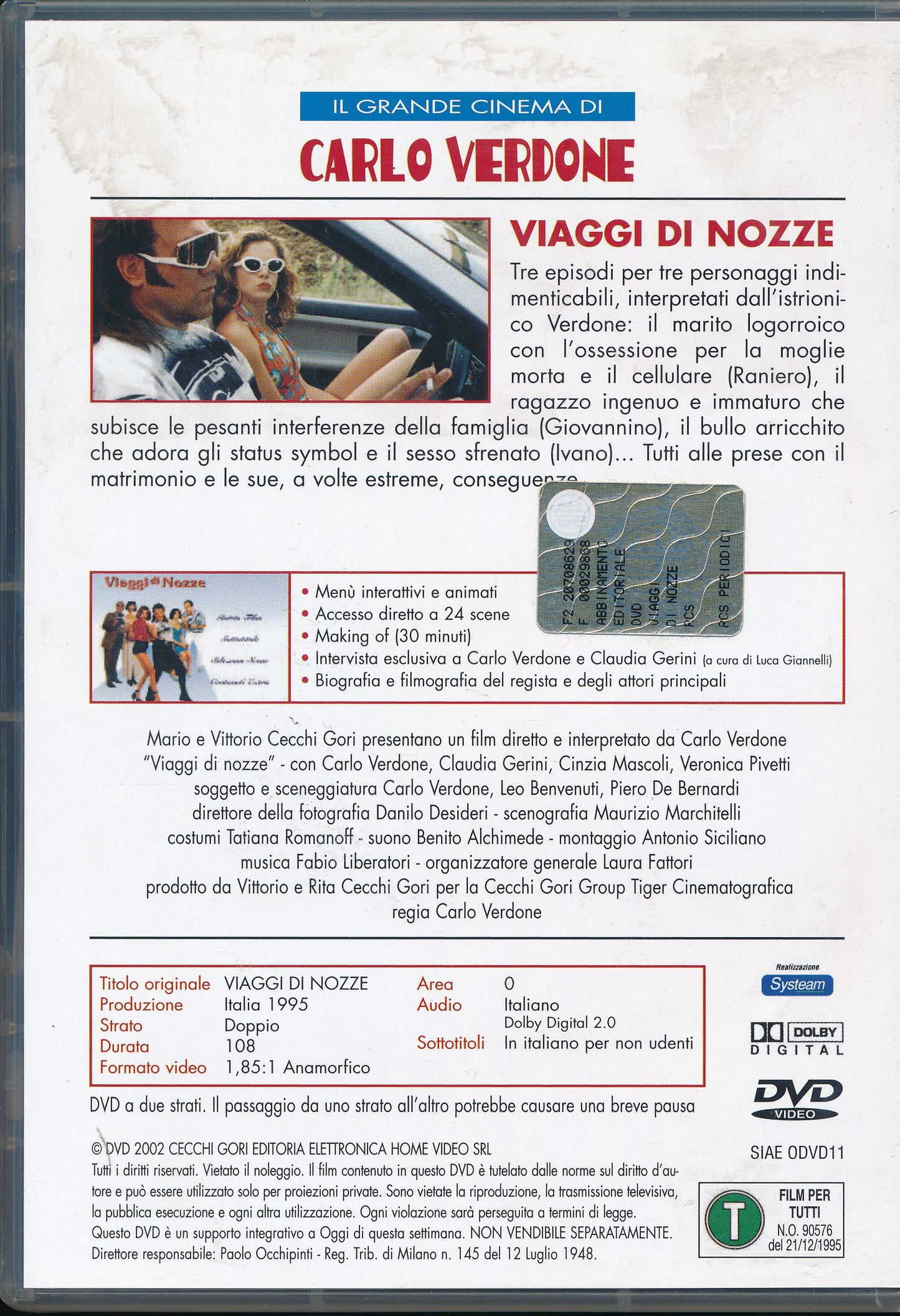 EBOND Viaggi di nozze - Il grande cinema di Carlo Verdone DVD DB622930
