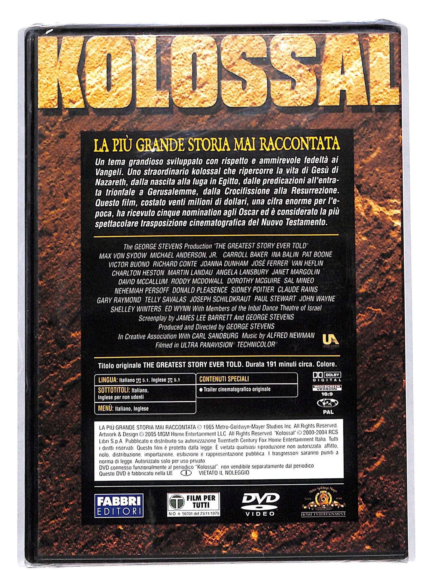 EBOND Kolossal - la piu grande storia mai raccontata EDITORIALE DVD DB624959