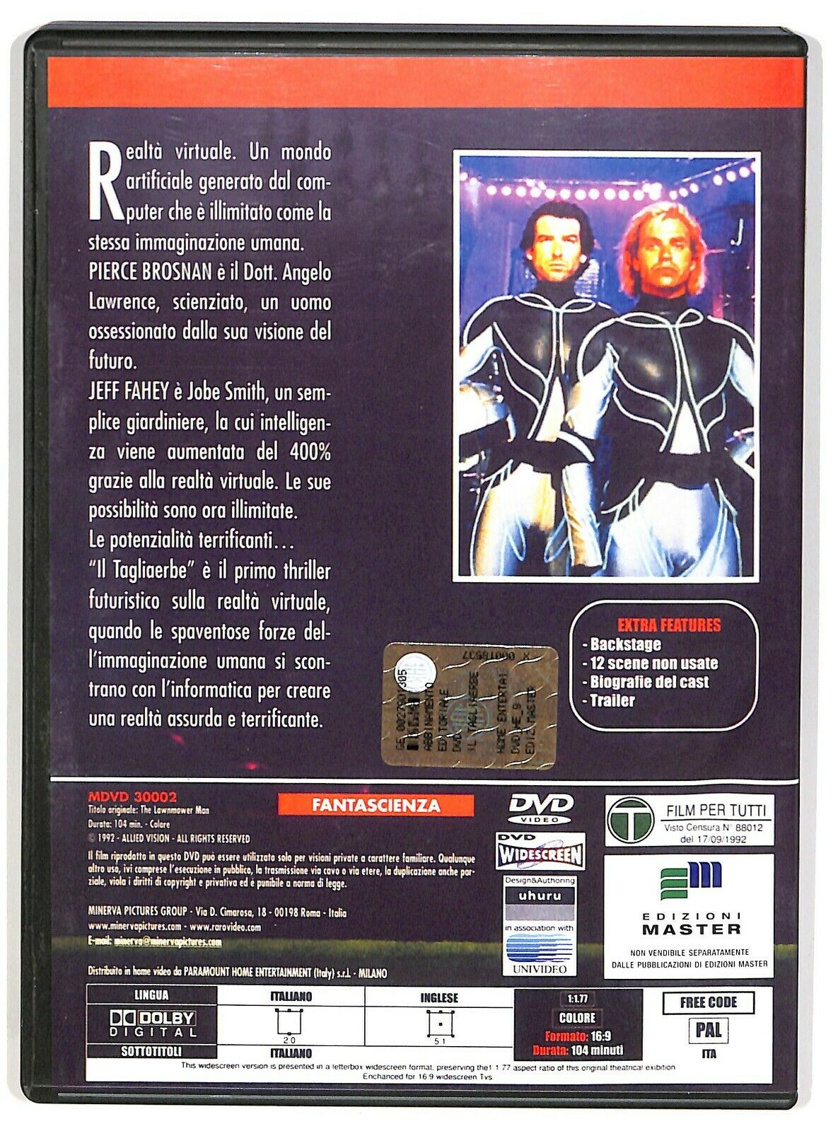 EBOND Il Tagliaerbe (the Lawnmower Man) Pierce Brosnan, Jeff Fahey DVD DB625136