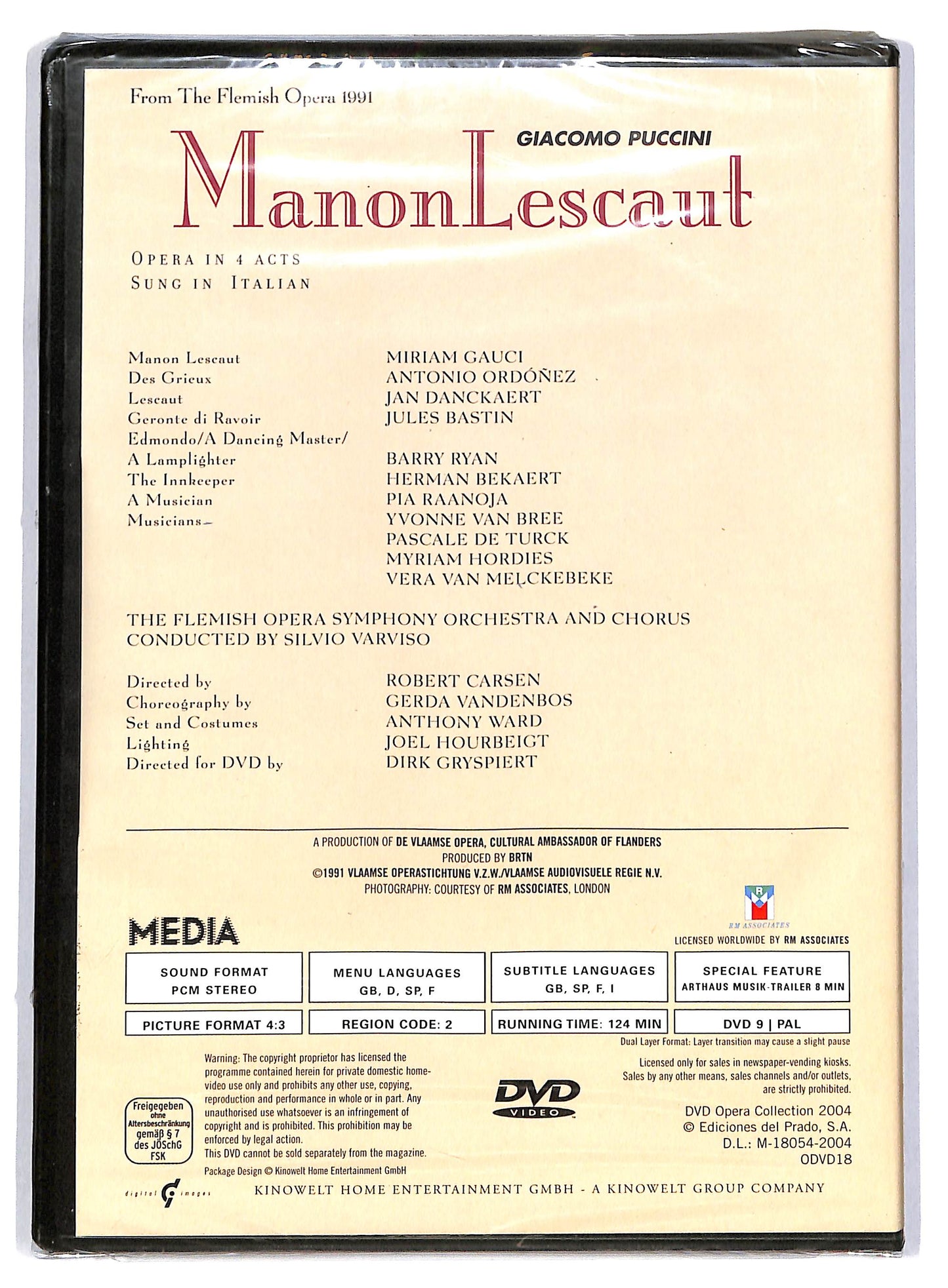 EBOND Opera Collection Manon Lescaut Puccini DVD DB626350