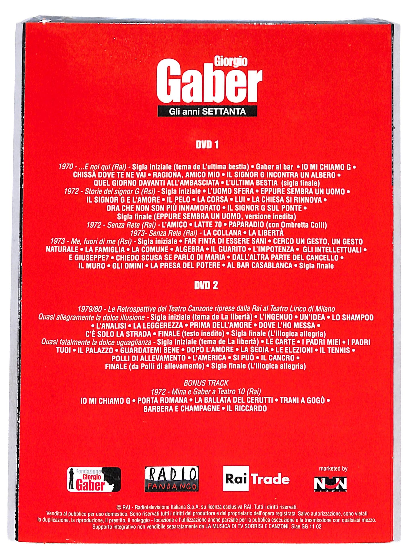 EBOND Giorgio Gaber gli anni settanta DVD DB628158