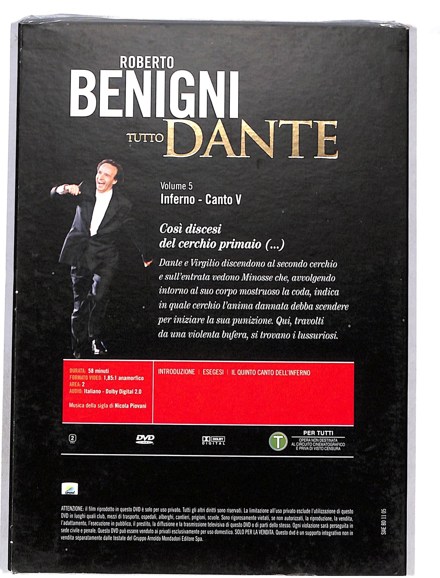 EBOND Roberto Benigni - tutto Dante - Inferno canto V DVD DB628353