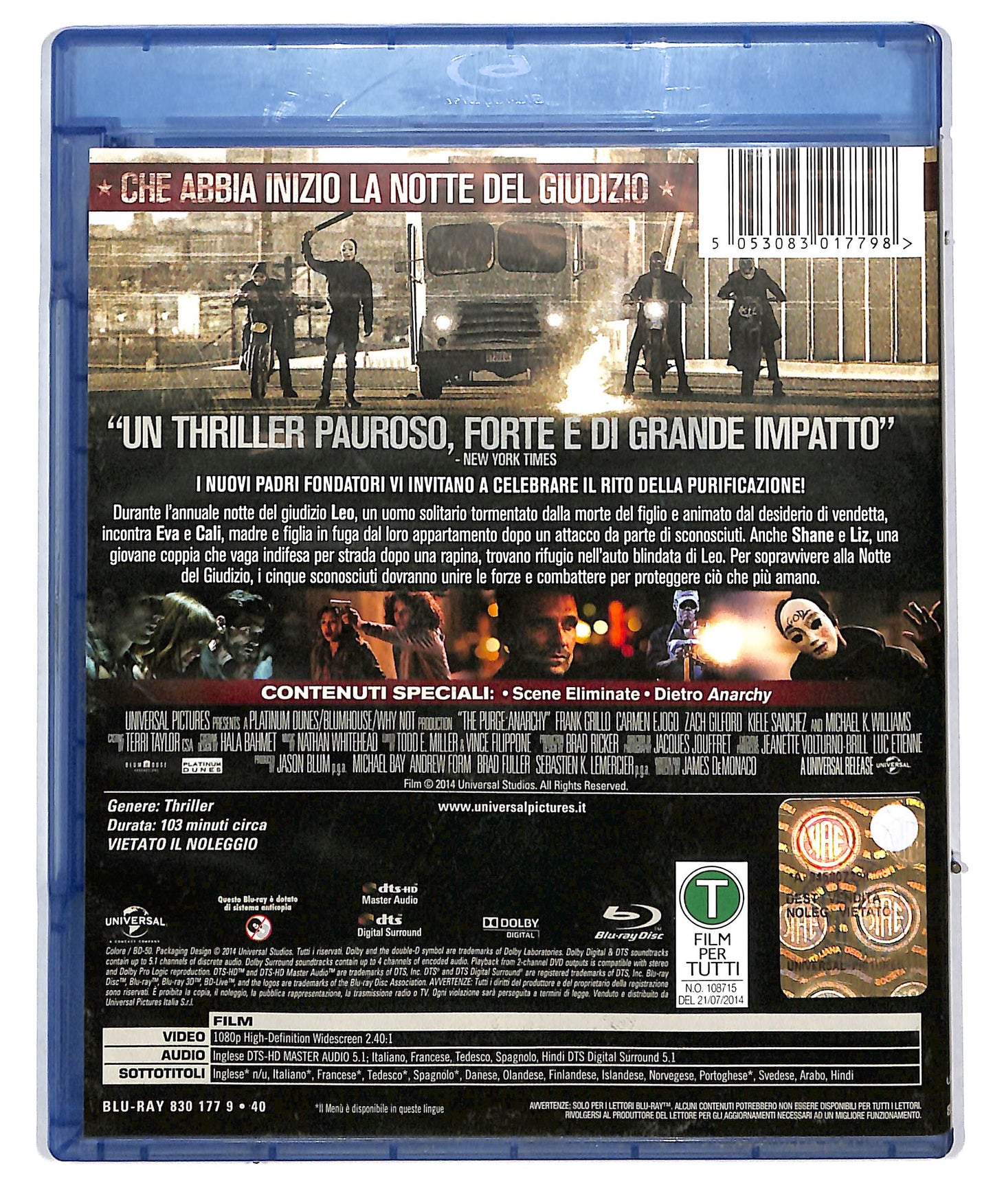 EBOND Anarchia - La Notte Del Giudizio BLURAY DB628613