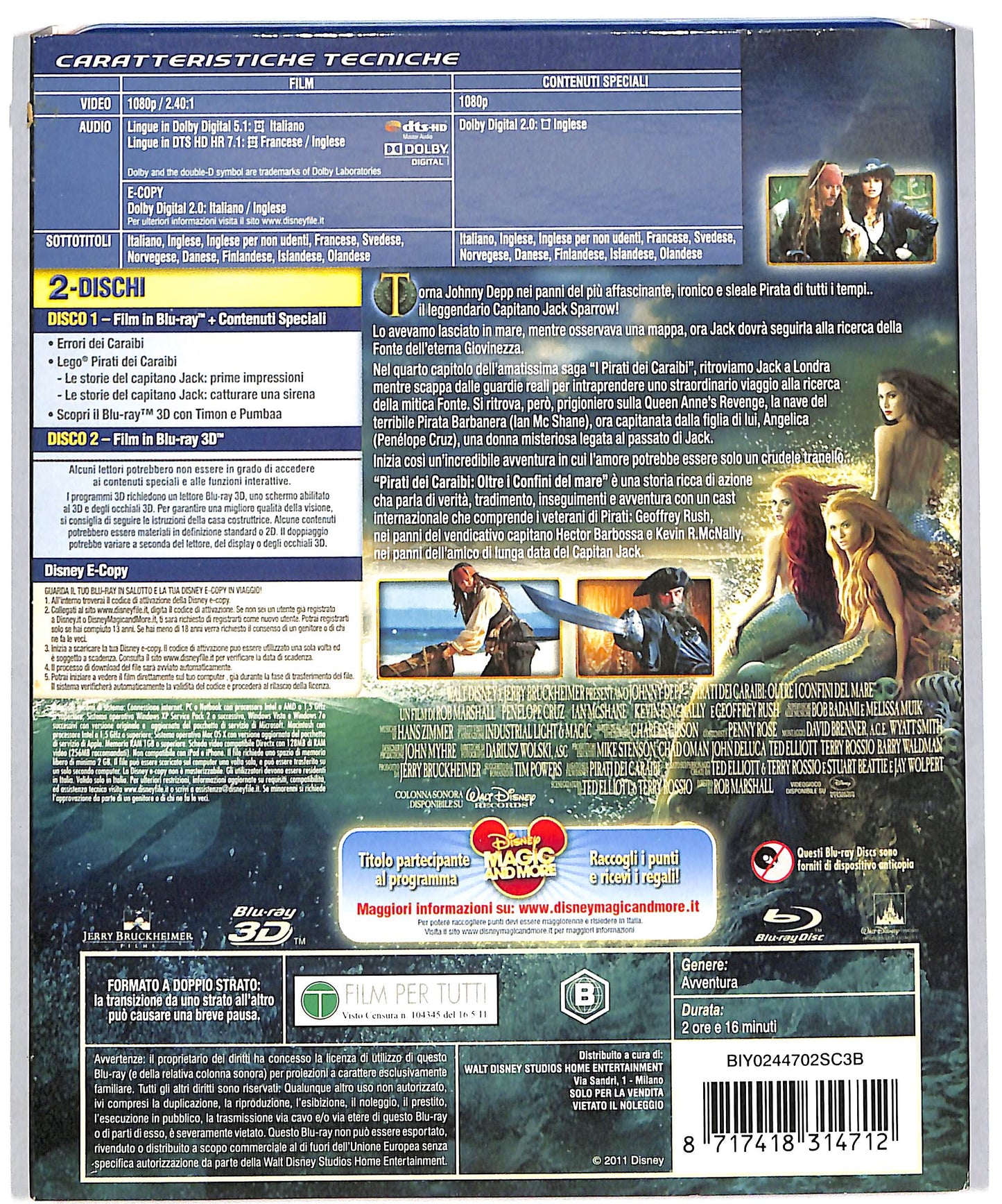 EBOND Pirati dei Caraibi - Oltre i confini del BLURAY 3D + copia BLURAY DB628632