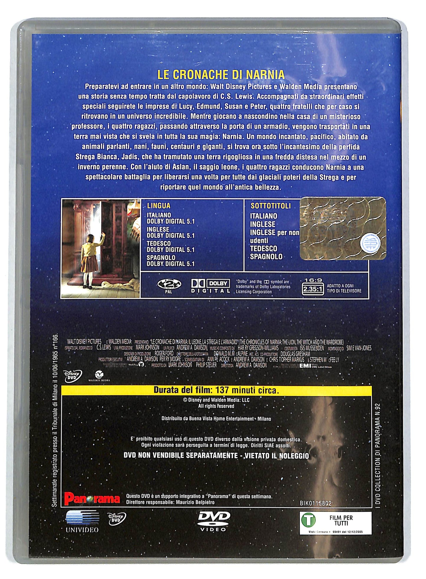 EBOND Le cronache di Narnia - Il leone, la strega e.. EDITORIALE DVD DB629258