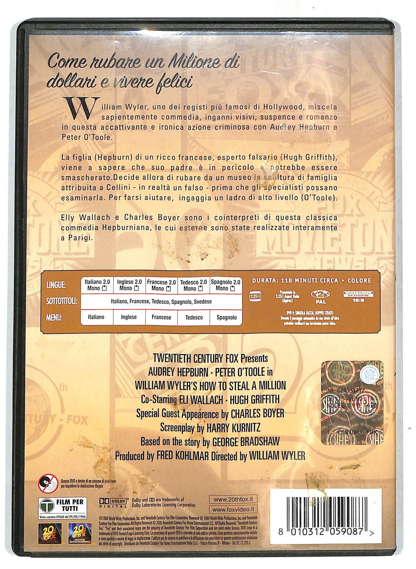 EBOND Come Rubare un Milione di Dollari e Vivere Felici SLIMCASE DVD DB630842