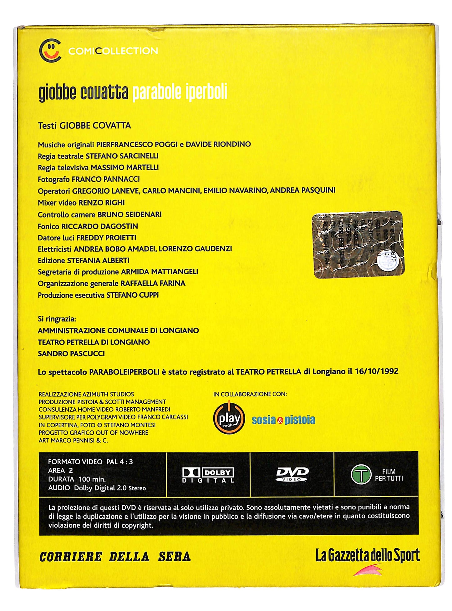 EBOND Giobbe Covatta - Parabole Iperboli EDITORIALE DVD DB631436