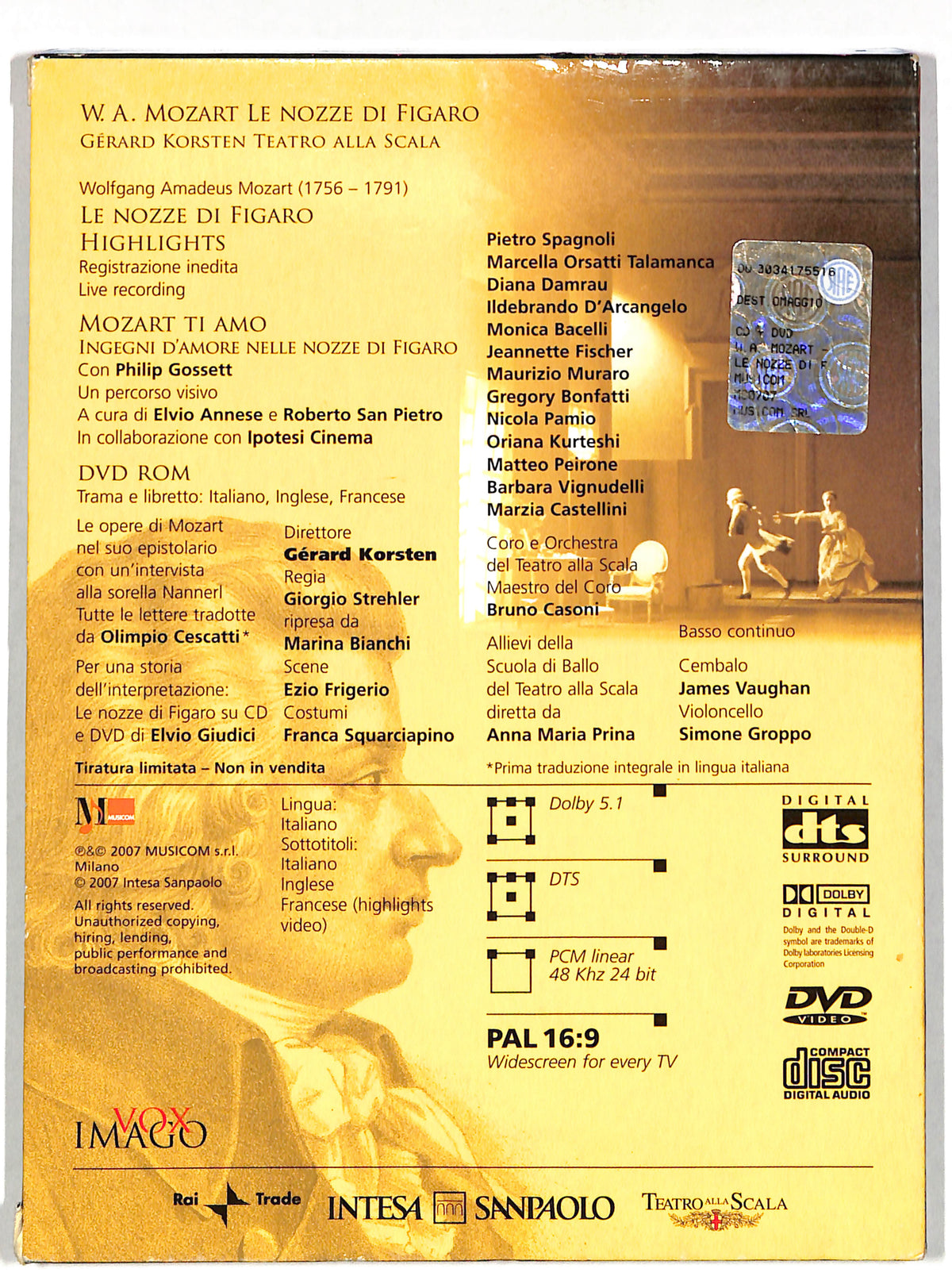 EBOND W.A Mozart Le nozze di Figaro EDITORIALE DIGIPACK DVD DB632437