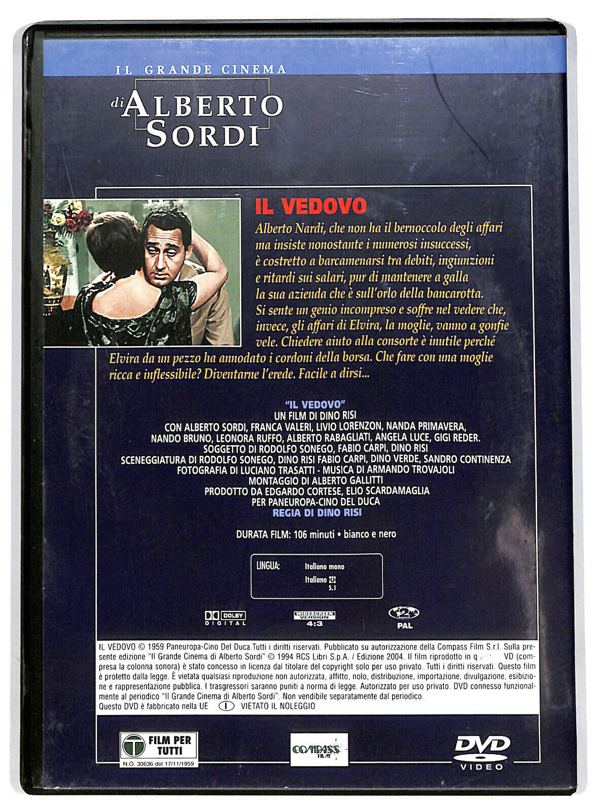 EBOND Alberto Sordi - Il Vedovo Editoriale DVD DB634126