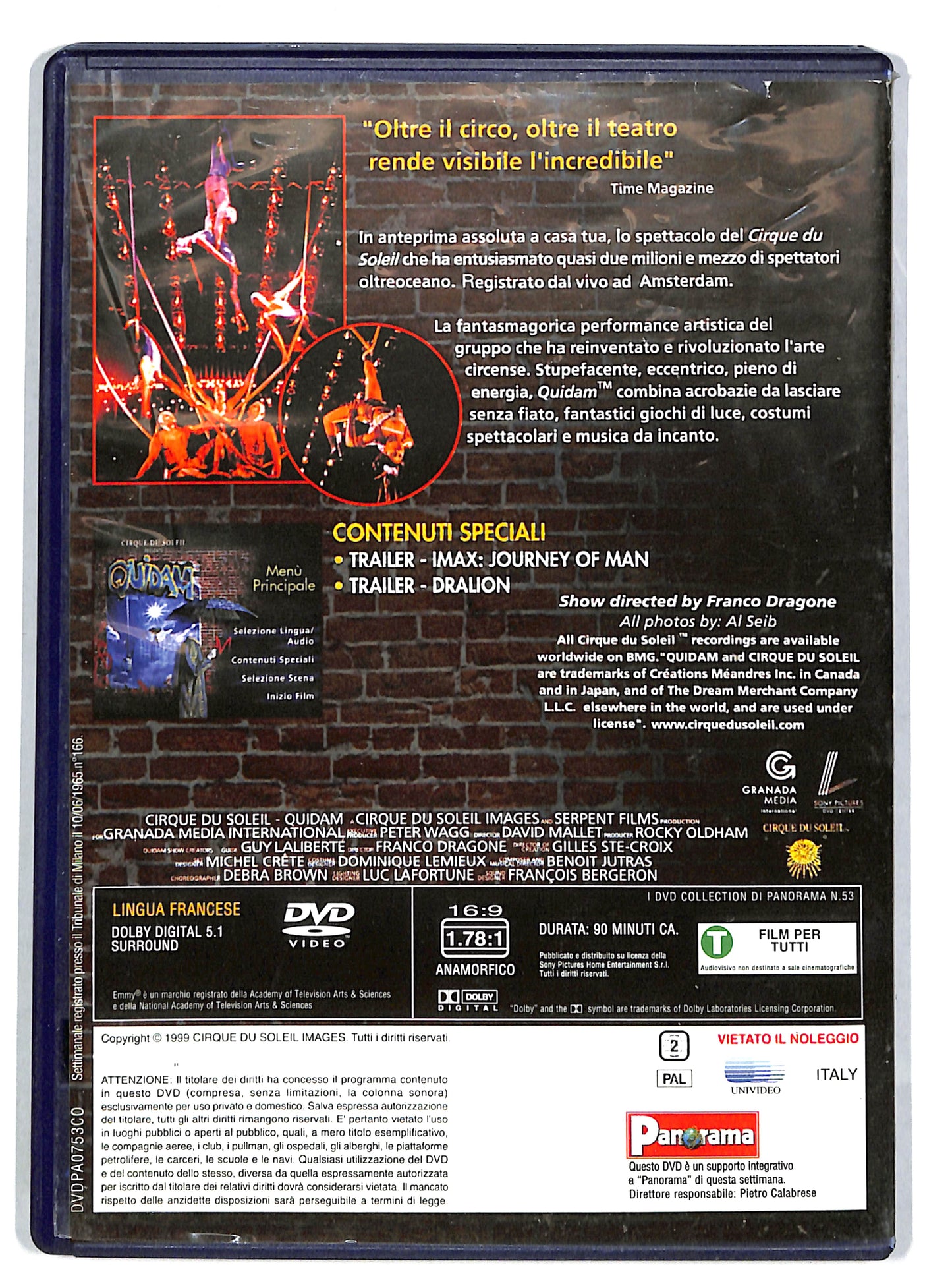 EBOND Quidam - cirque du soleil EDITORIALE DVD DB639416