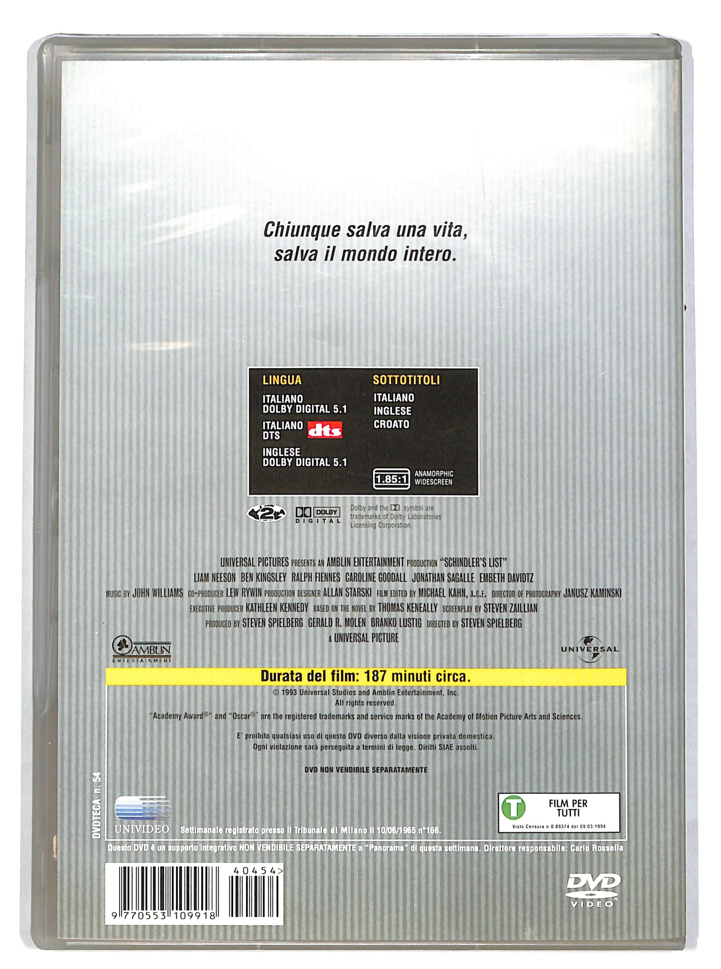 EBOND Schindler's List - La lista di Schindler EDITORIALE DVD DB639612