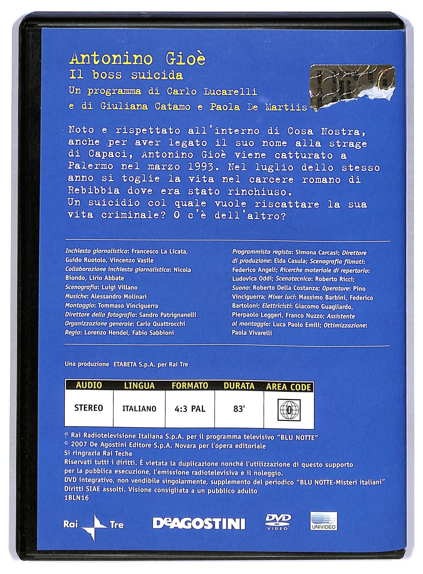 EBOND Antonino Gioe  Il Boss Suicida vol.16 EDITORIALE DVD DB642133