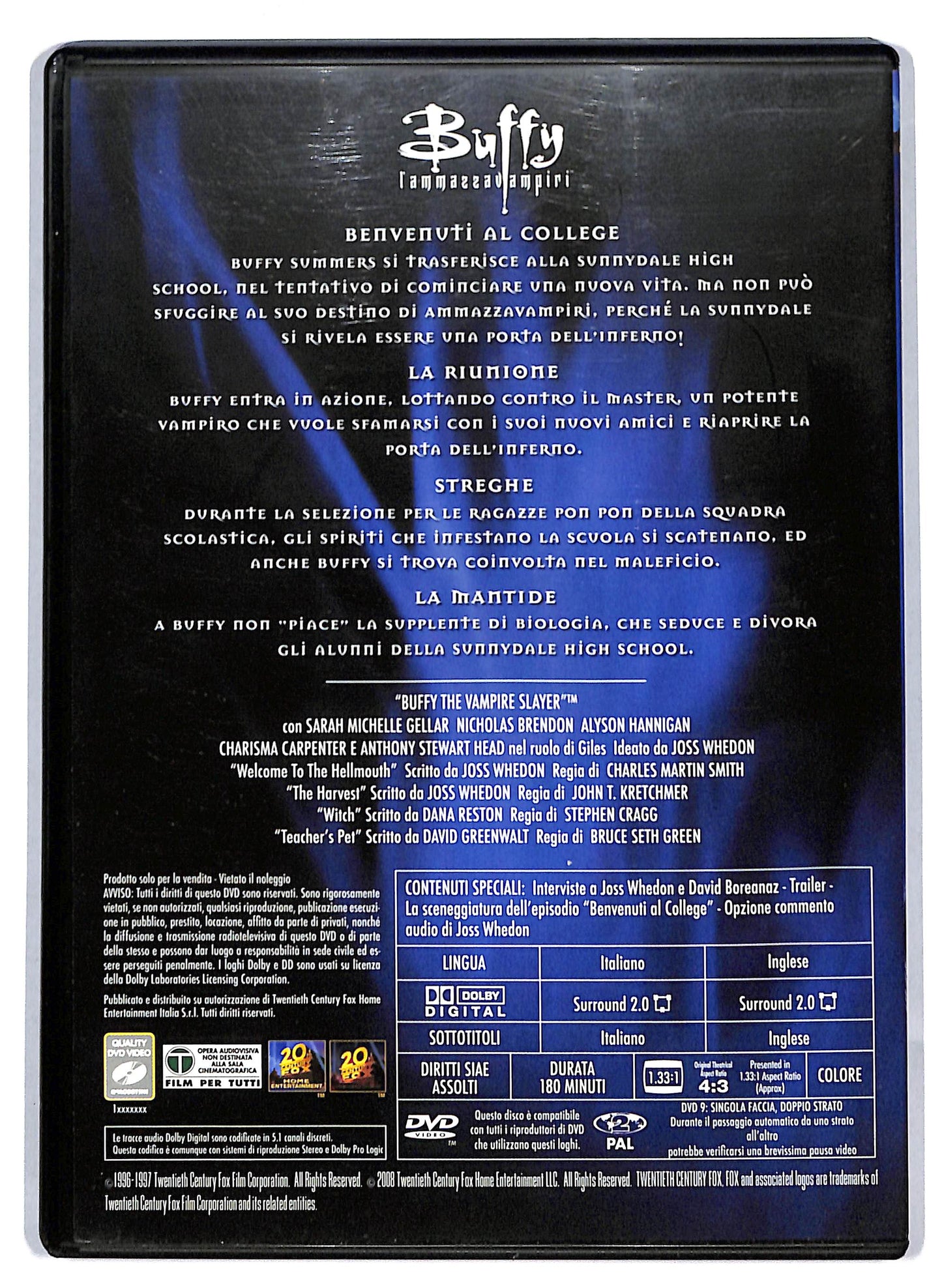 EBOND Buffy l'ammazzavampiri stagione 1 episodi 1 - 4 EDITORIALE DVD DB644442