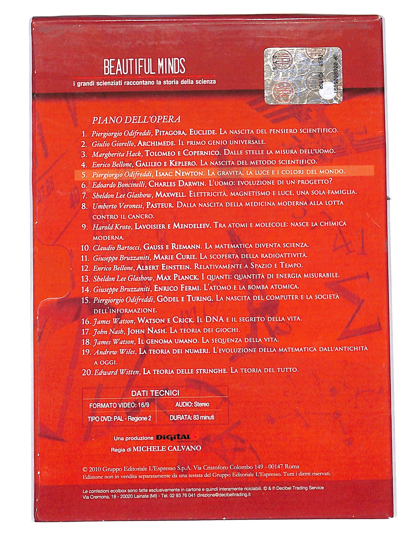 EBOND Beautiful Minds Newton la gravita la luce e i colori del mondo DVD DB644710