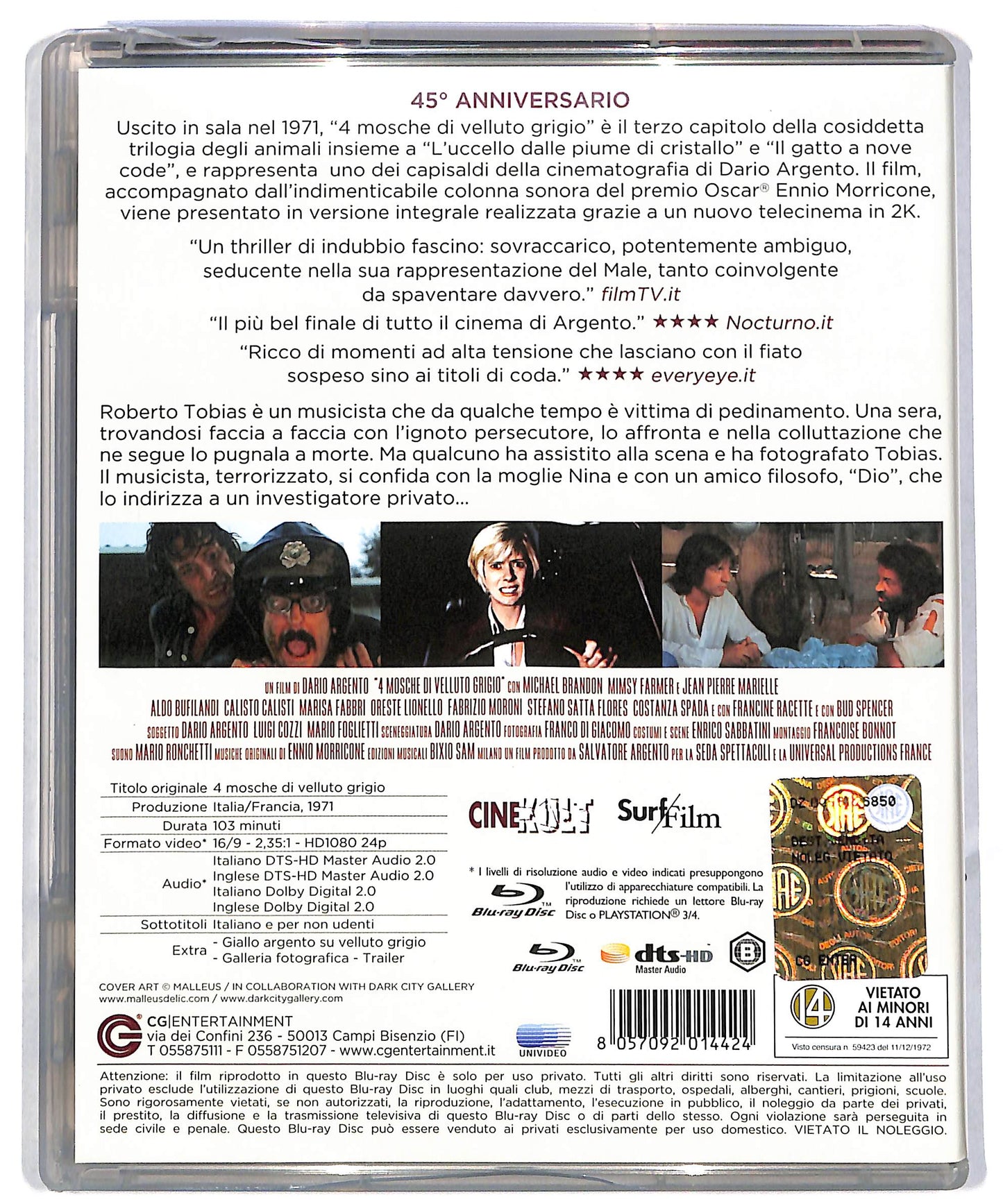 EBOND 4 Mosche Di Velluto Grigio BLURAY DB645154