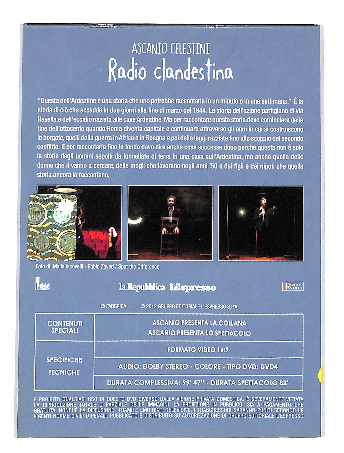 EBOND Ascanio Celestini Radio Clandestina EDITORIALE DVD DB645428