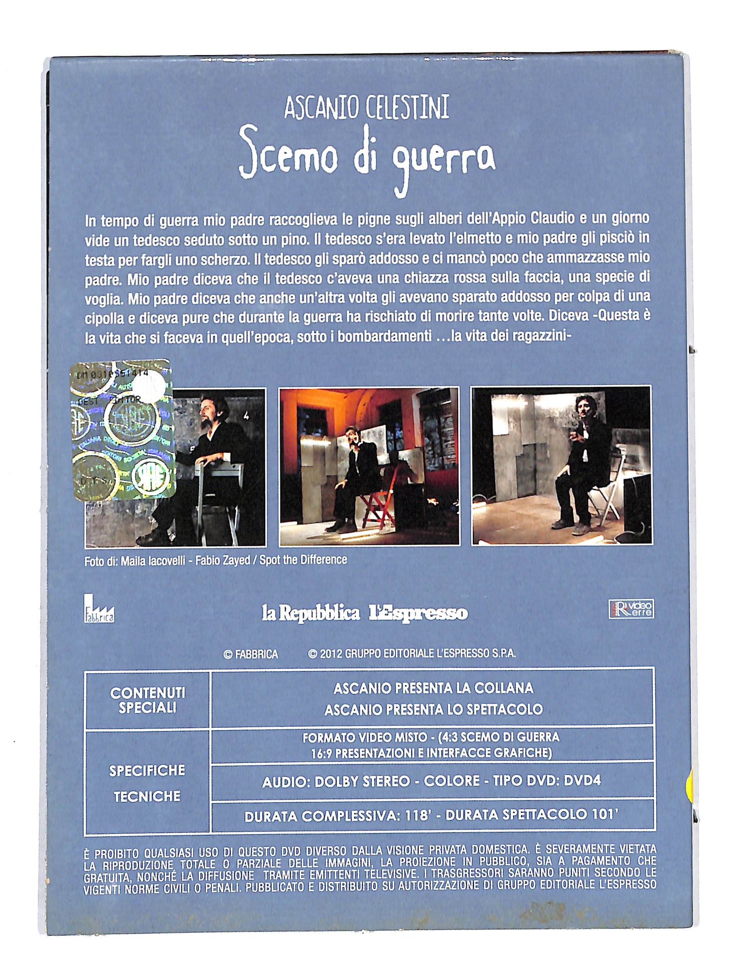 EBOND Ascanio Celestini Scemo di guerra DVD DB645447