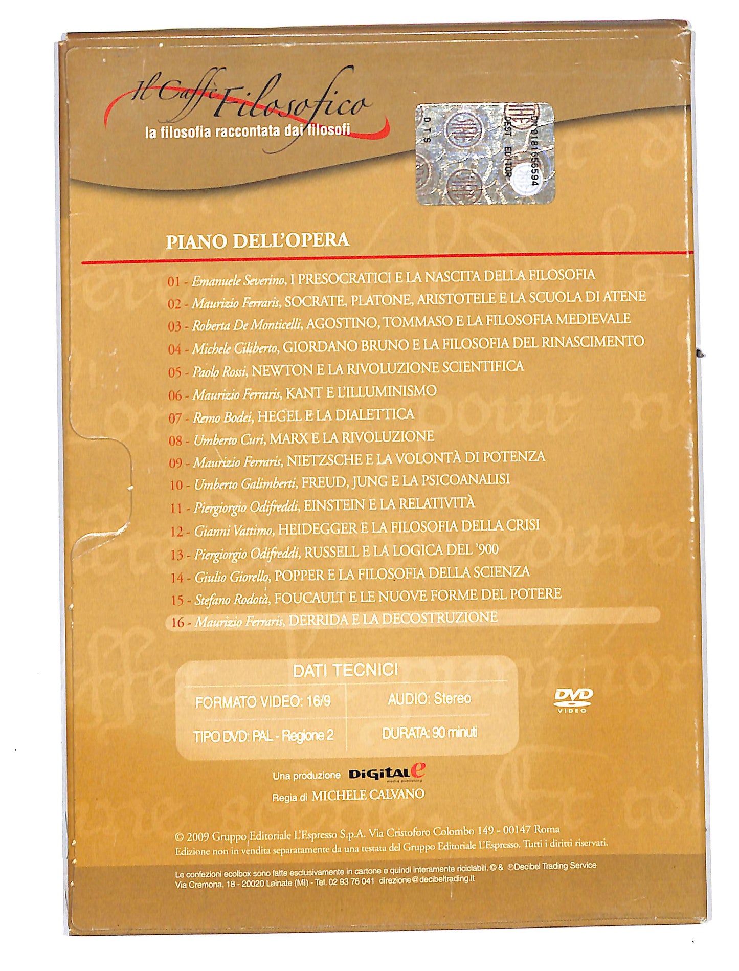 EBOND Il caffe Fisolosofico vol.16 Derrida e la decostruzione DVD DB645452
