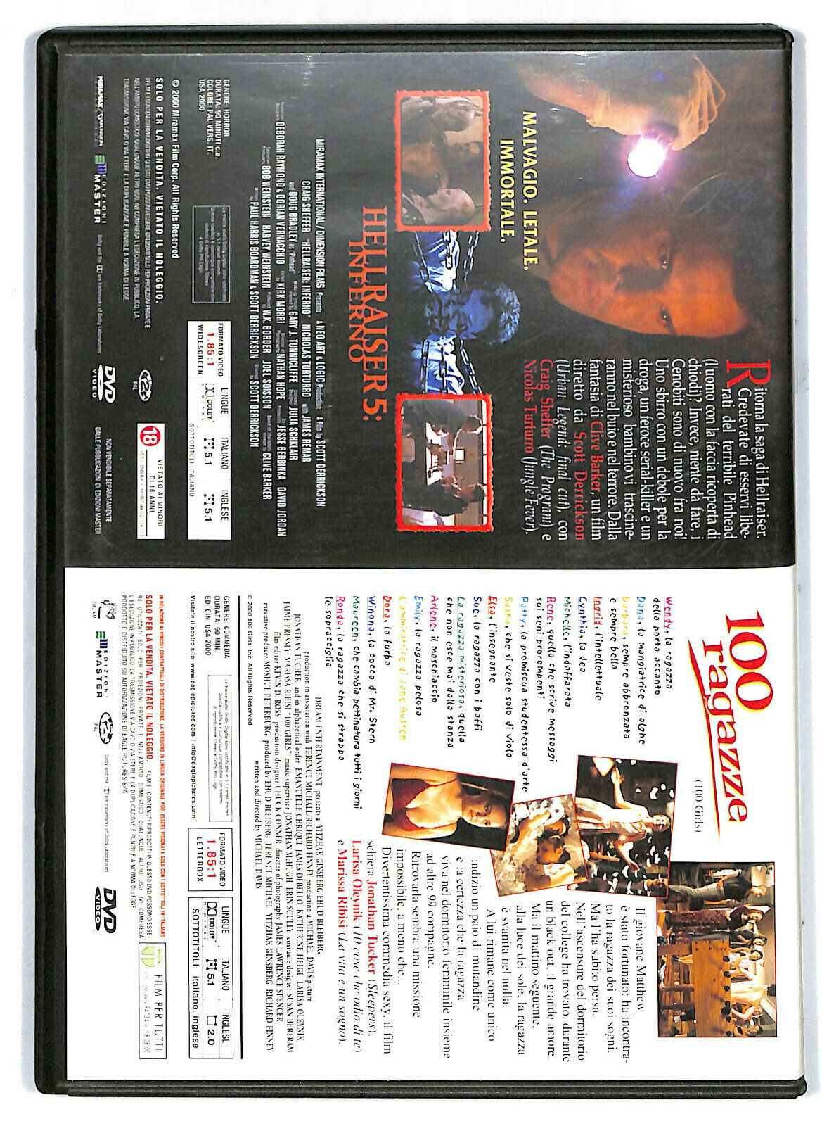 EBOND 100 Ragazze - Hellraiser5: Inferno Editoriale DVD DB645668