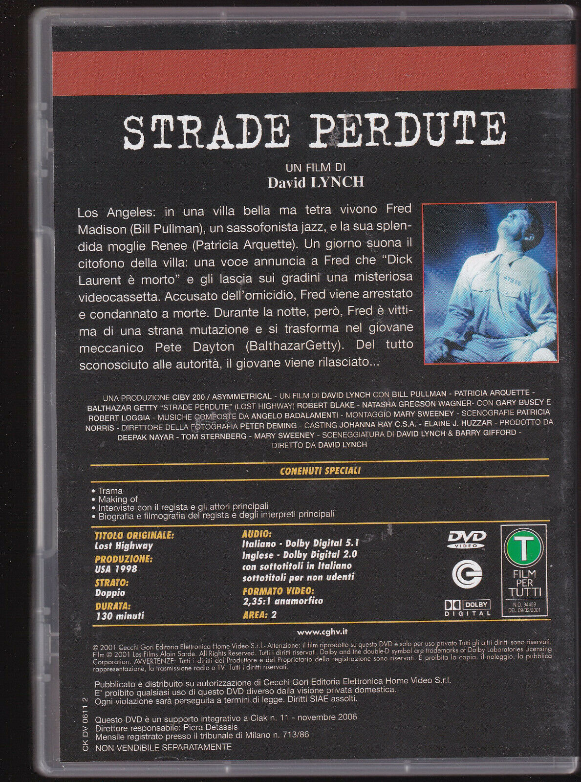 EBOND Strade Perdute Editoriale Ciak Cult Movie DVD DB646201