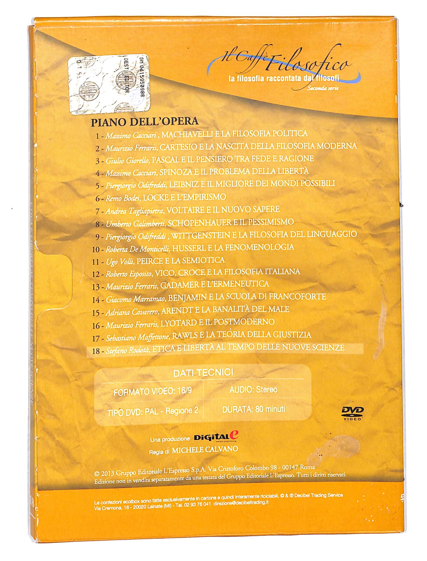 EBOND Il Caffe Filosofico etica e liberta vol.18 DVD DB646442