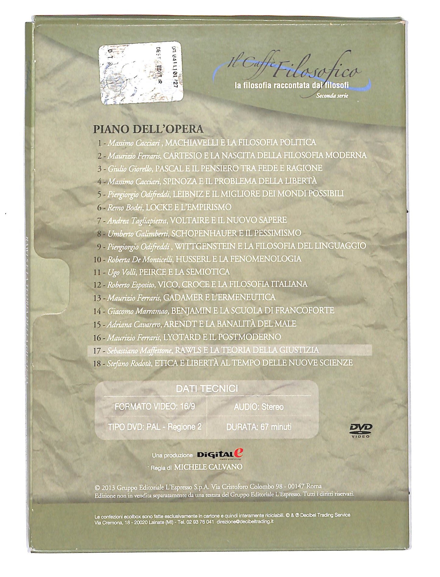 EBOND Il Caffe Filosofico Rawls e la teoria della giustizia DVD DB646455