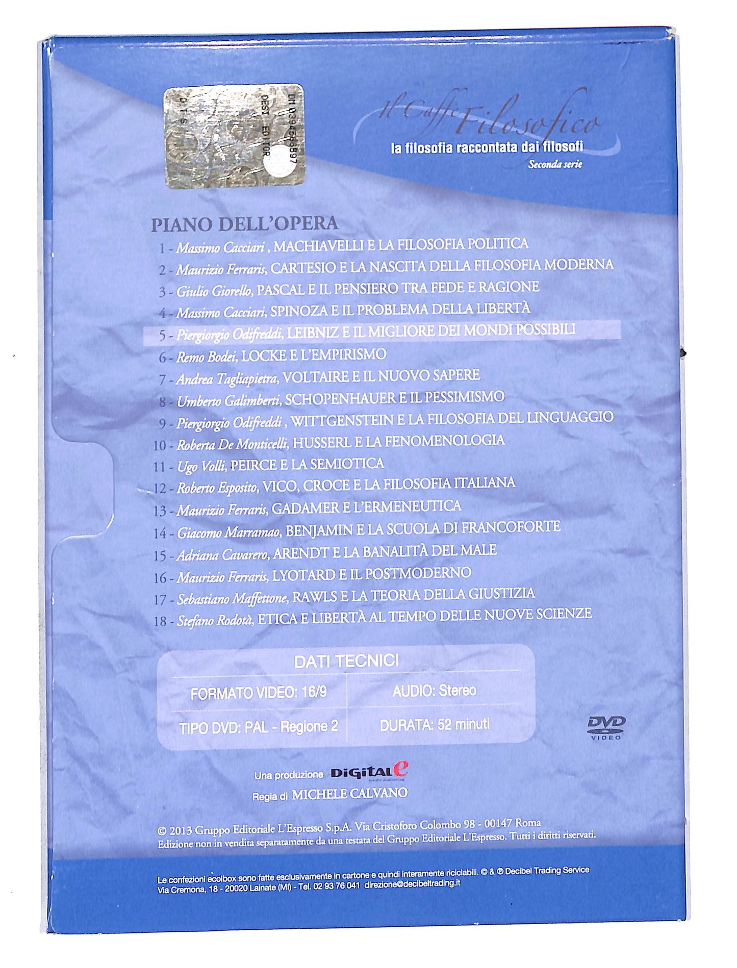 EBOND Il Caffe filosofico Leibniz e il migliore dei mondi possibili DVD DB646457